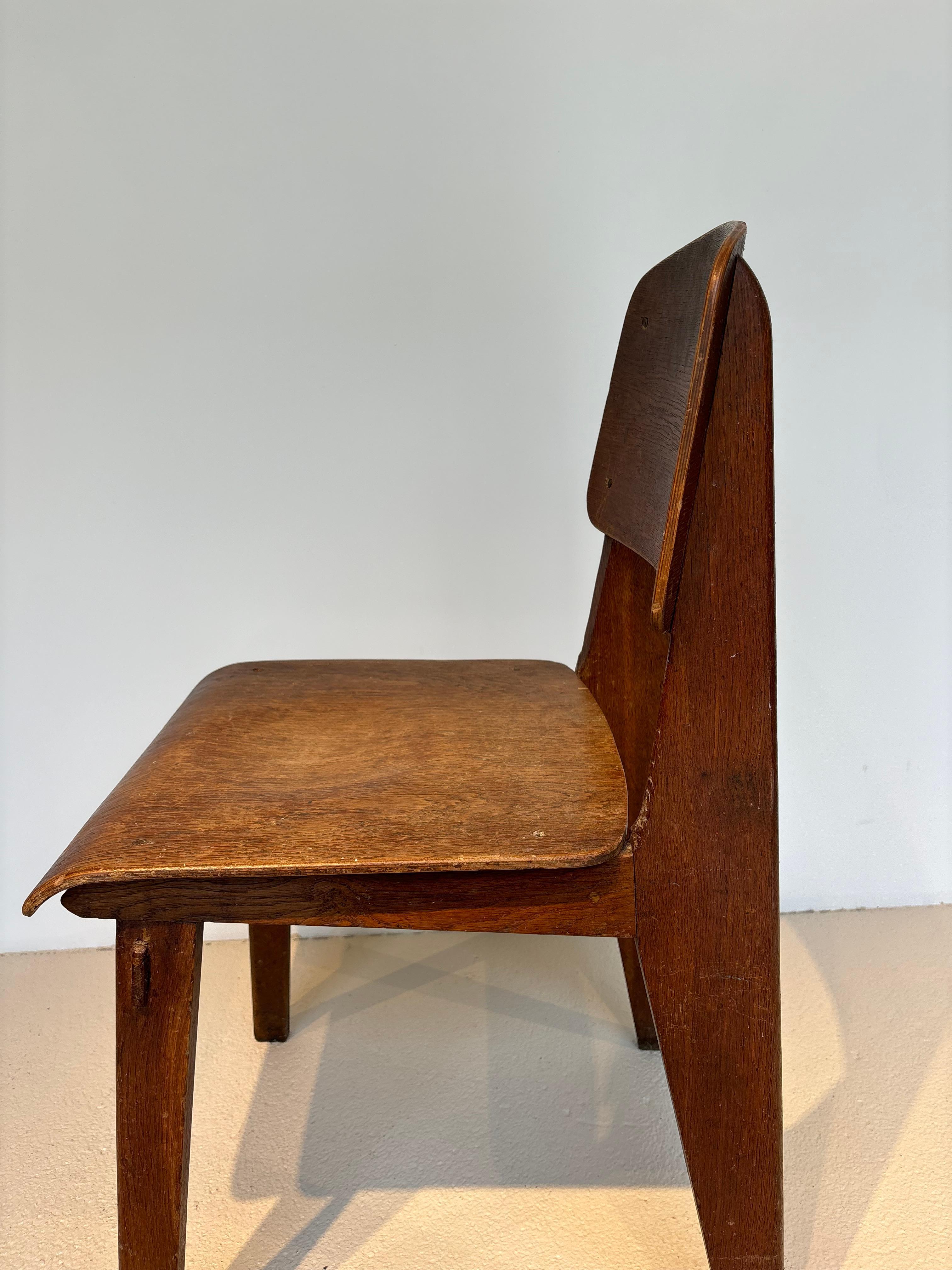 Scarce « tout bois » chair by Jean Prouvé 13