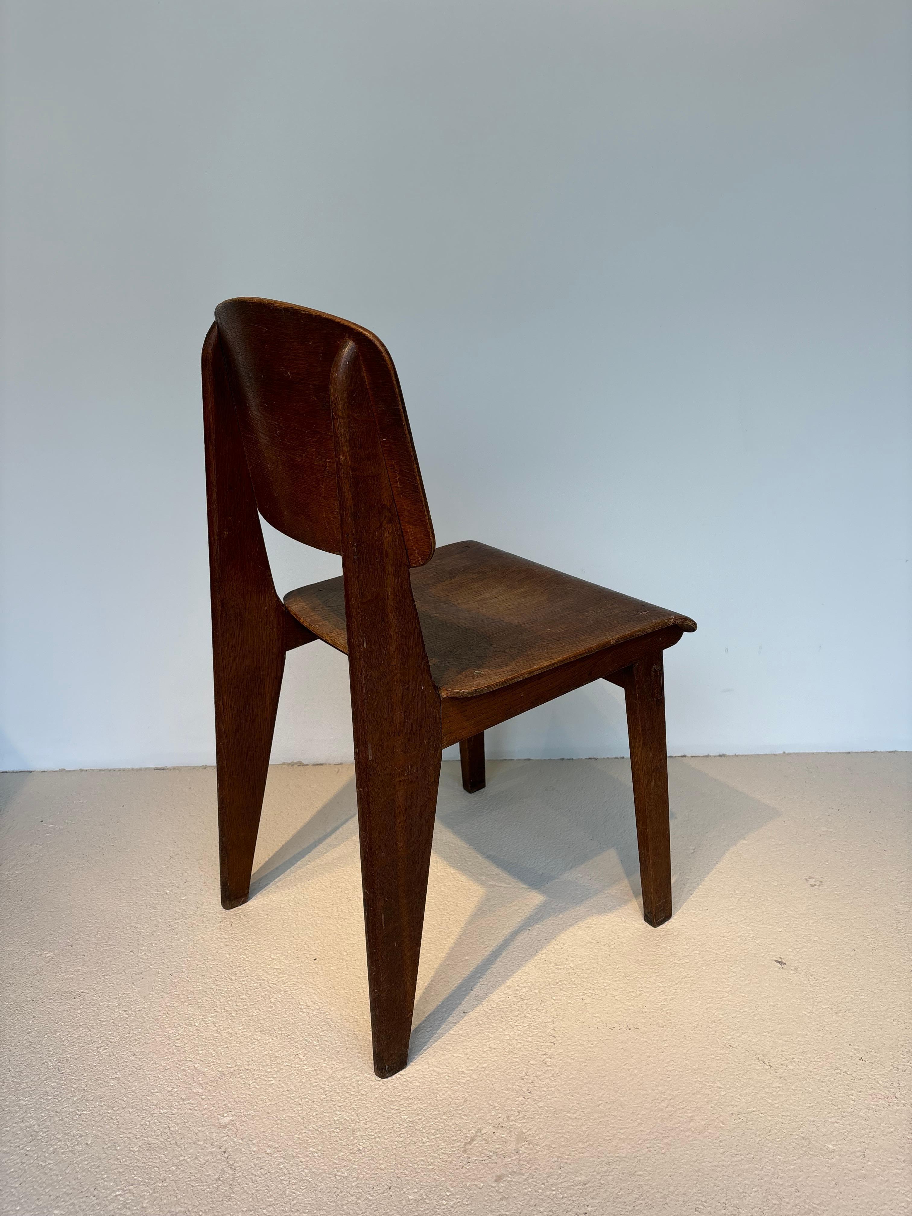 French Scarce « tout bois » chair by Jean Prouvé