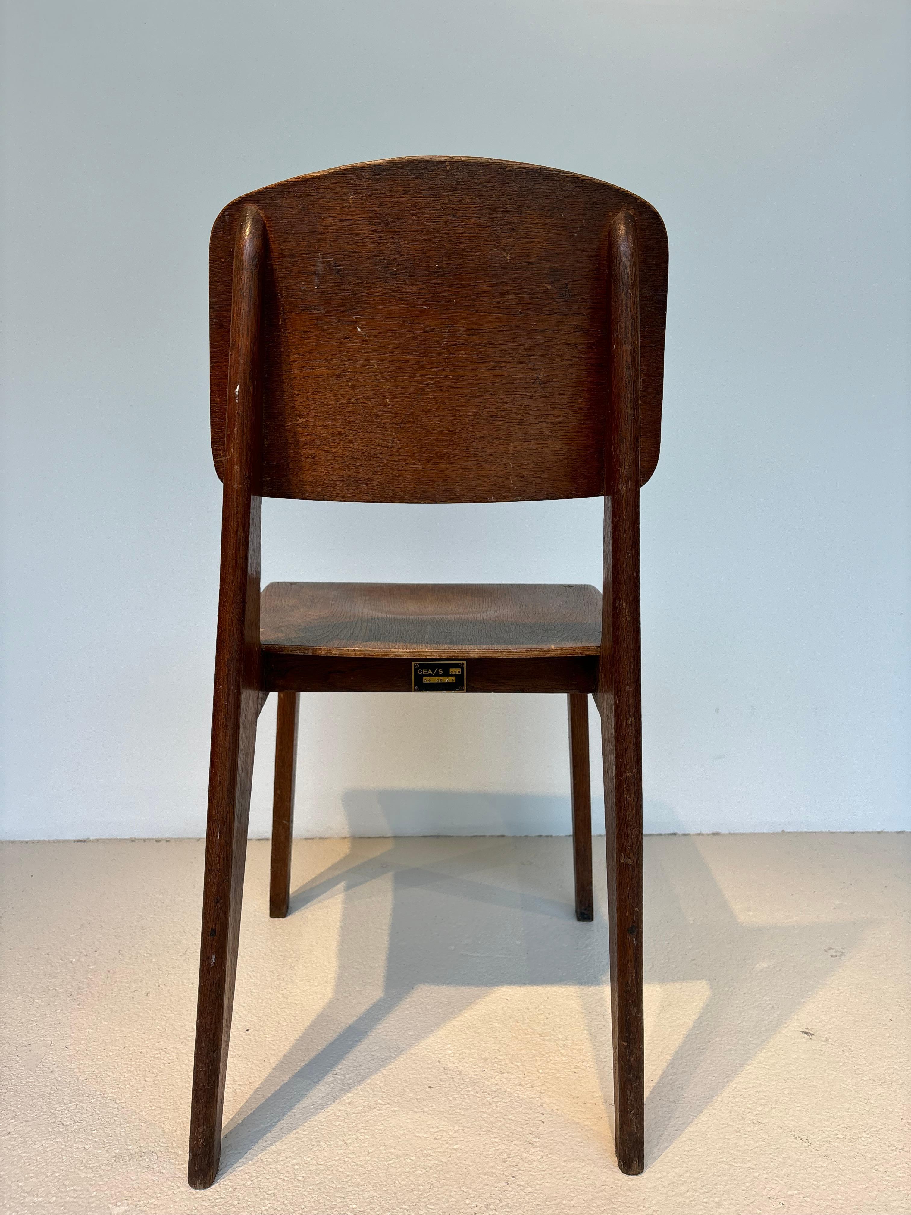 Oak Scarce « tout bois » chair by Jean Prouvé