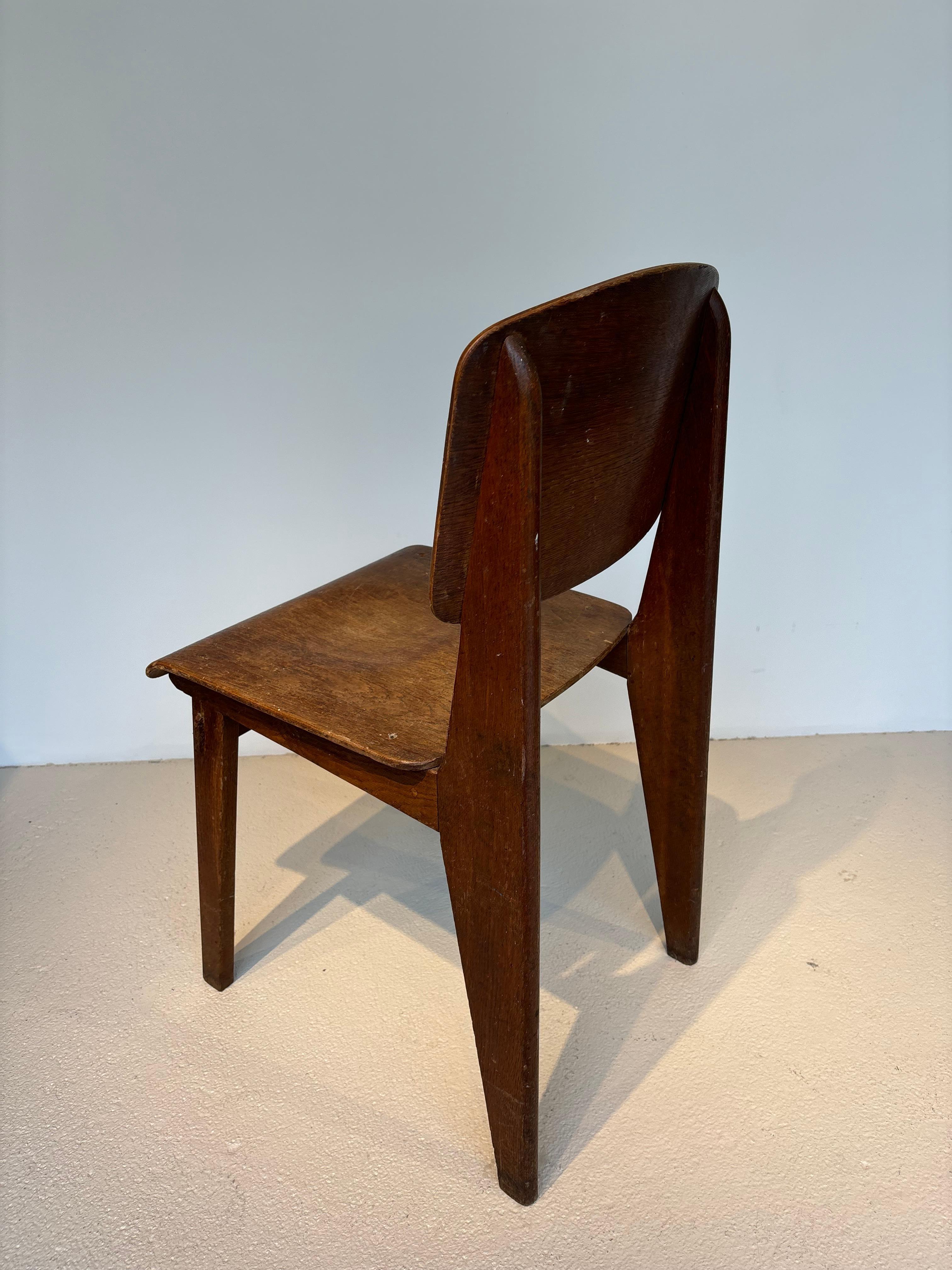 Scarce « tout bois » chair by Jean Prouvé 2