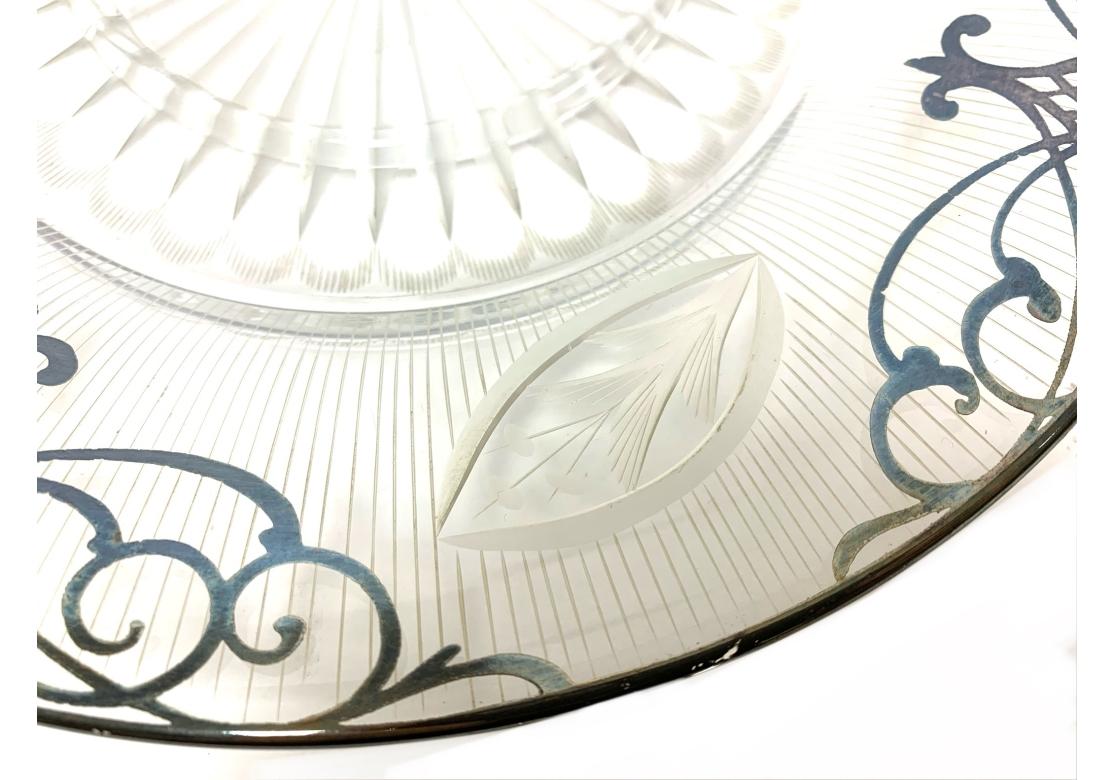 Art Deco Scarce Vintage Silver Overlay Cheese Dish For Sale