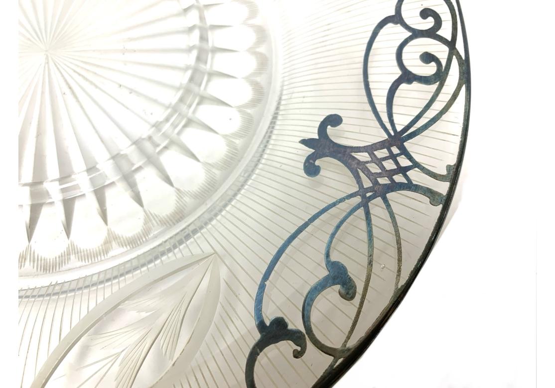 American Scarce Vintage Silver Overlay Cheese Dish For Sale