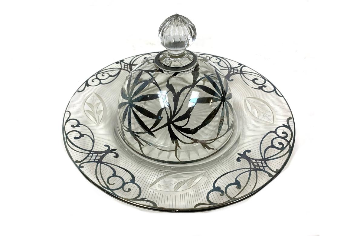 Scarce Vintage Silver Overlay Cheese Dish For Sale 3
