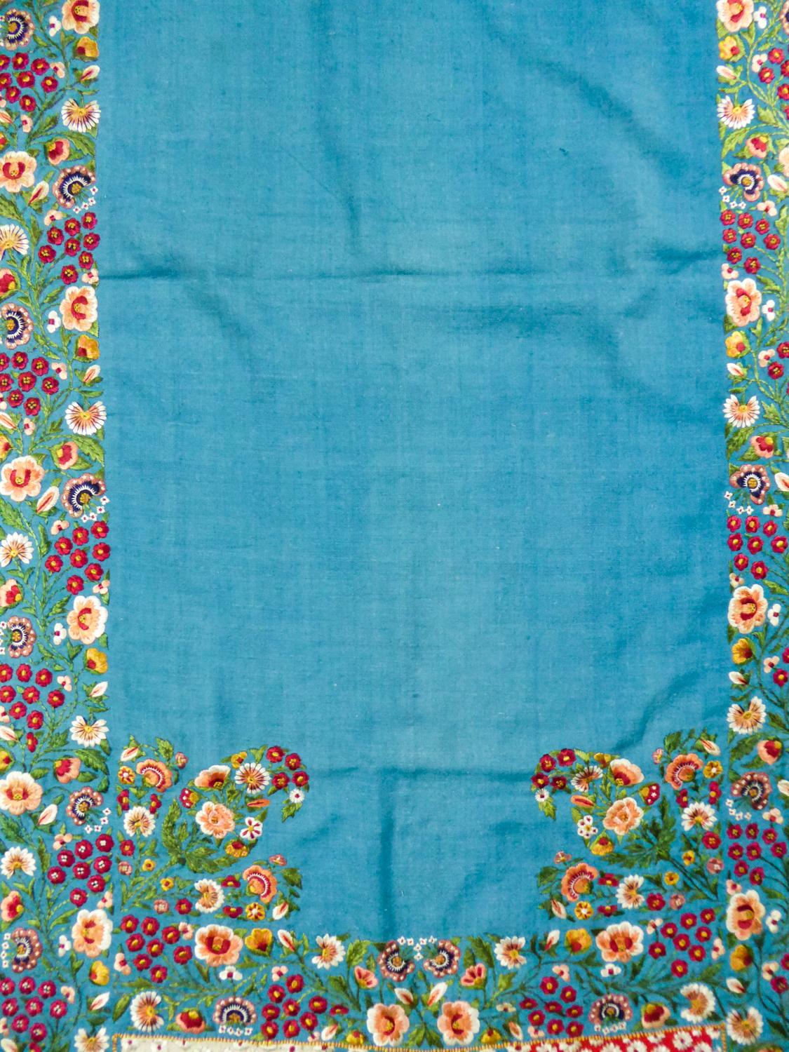 Scarf in Embroidered Pashmina - India for Europe Circa 1830/1860 For Sale 5