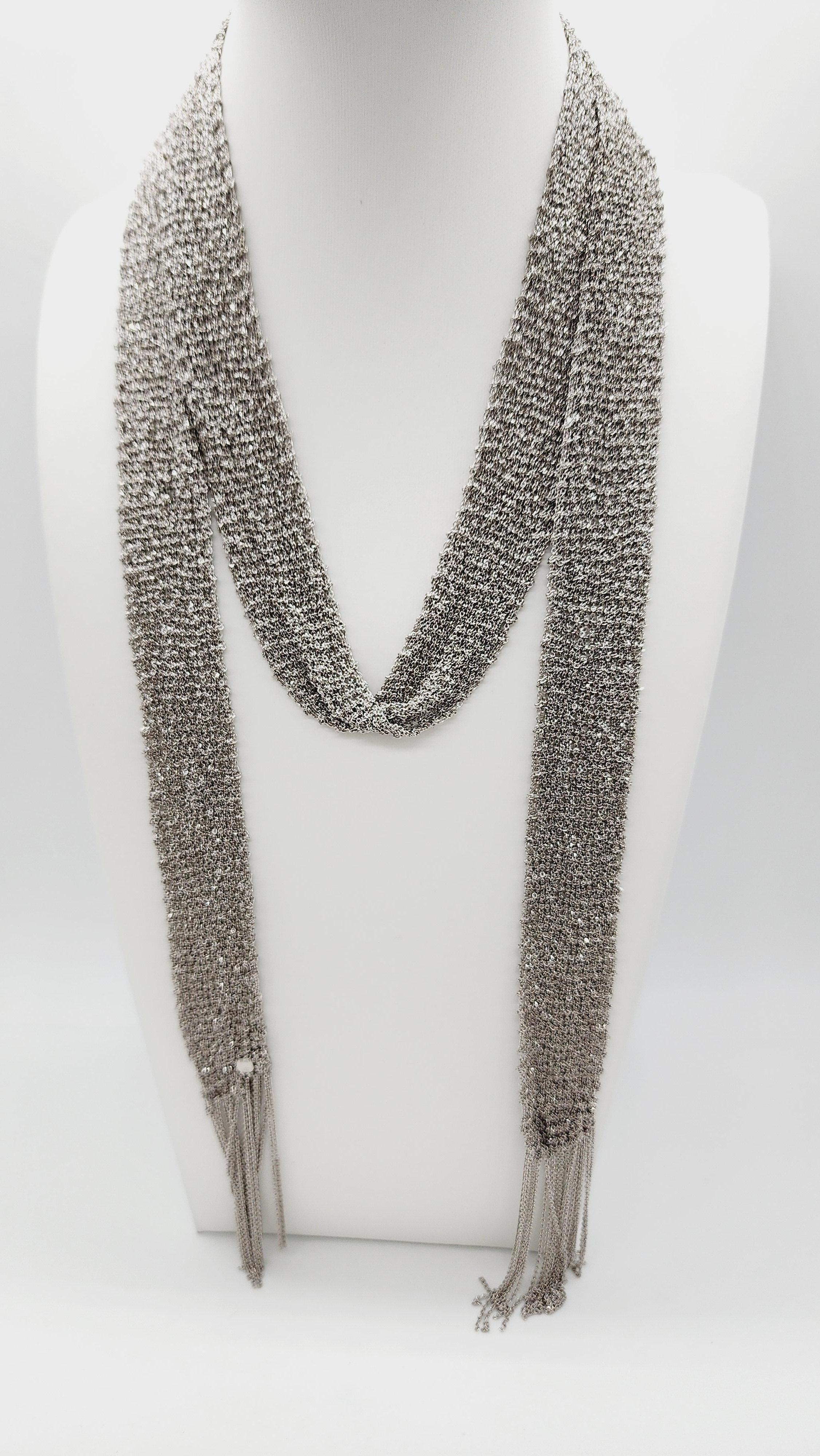 Scarf Rope Kette Italienische Silber-Halskette 42'' 1