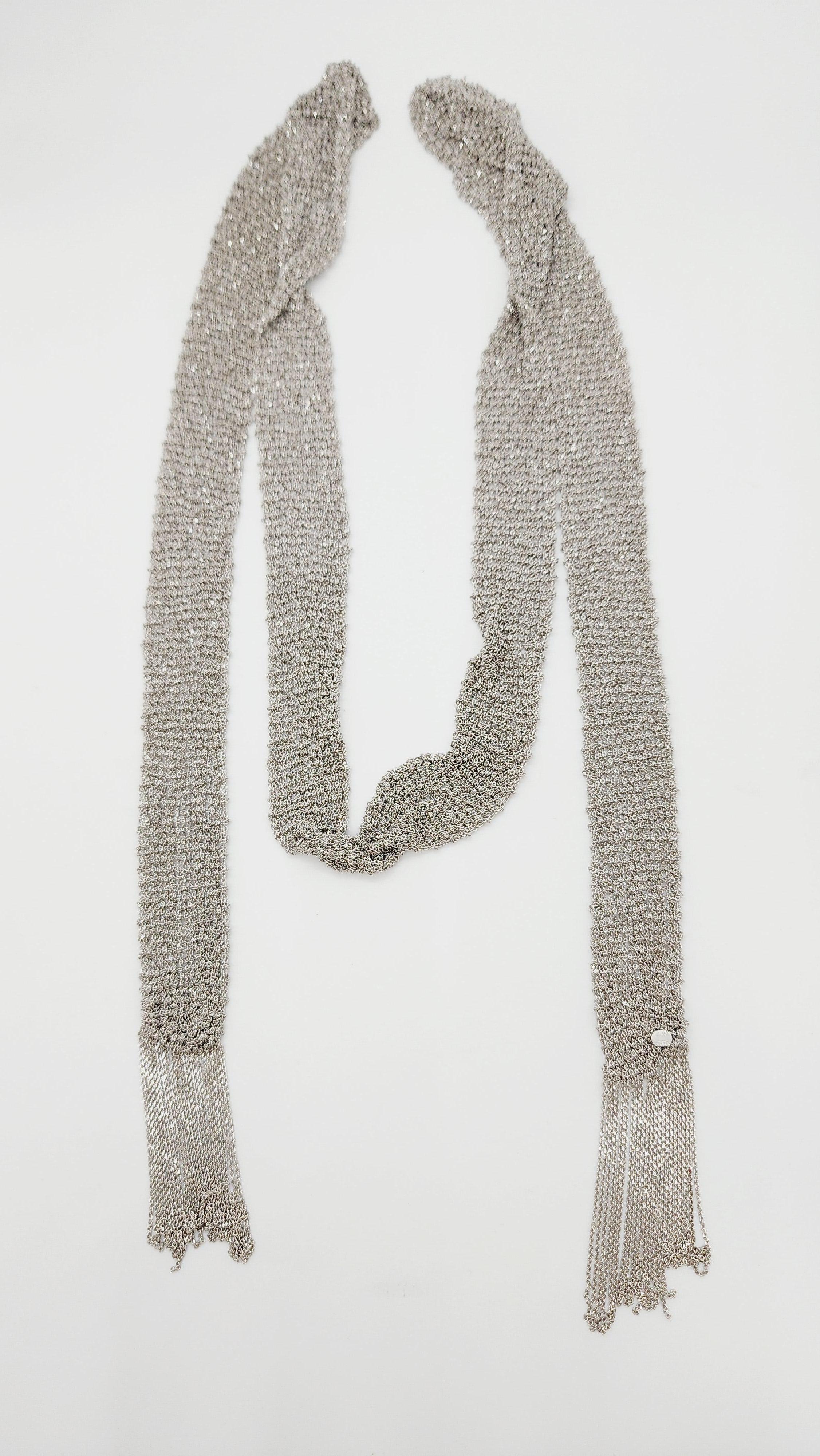 Scarf Rope Kette Italienische Silber-Halskette 42'' 2