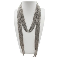 Scarf Rope Kette Italienische Silber-Halskette 42''