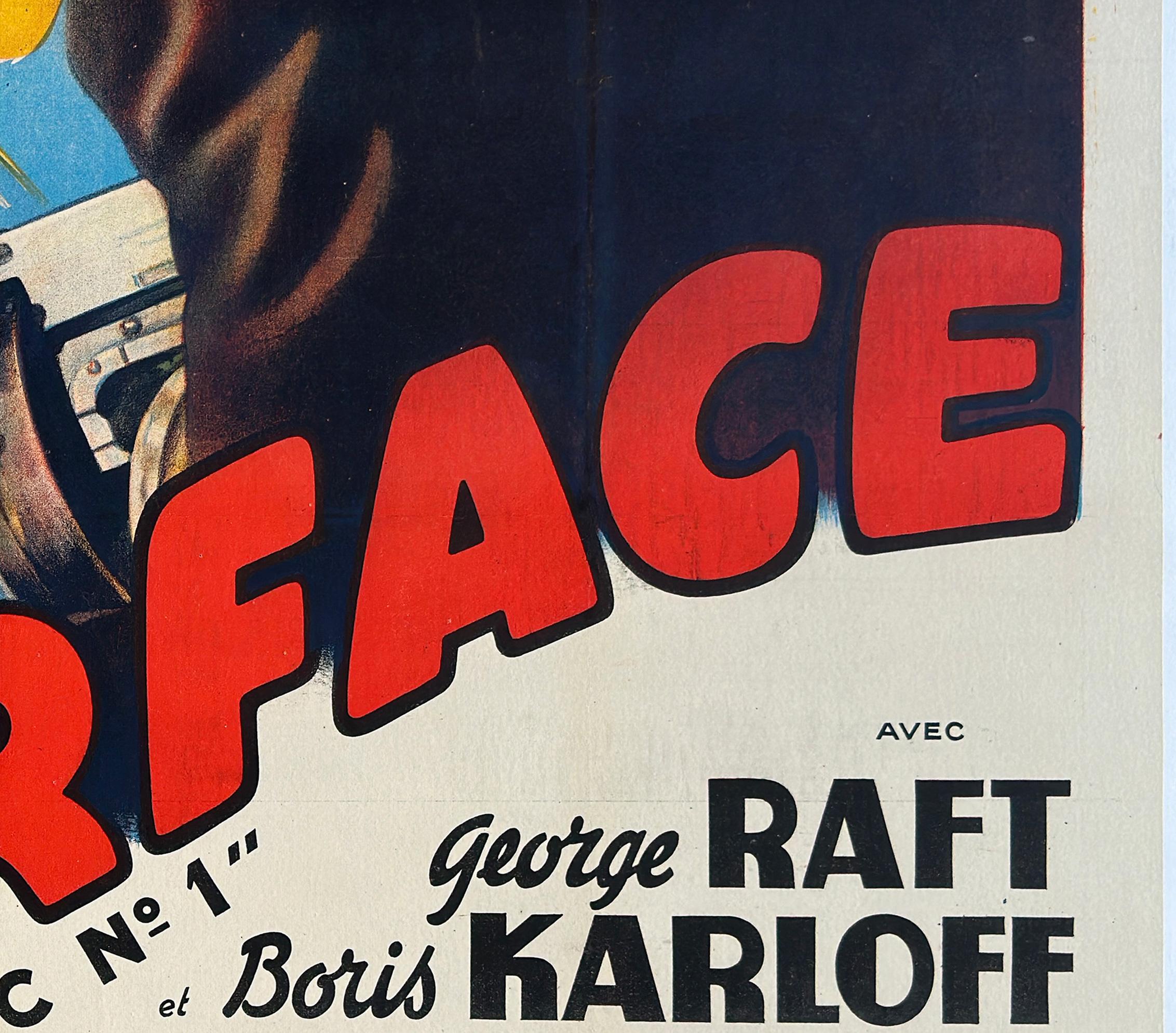 SCARFACE 1940's French Grande Film Movie Poster, BORIS GRINSSON For Sale 1