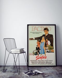 'Scarface' Original Vintage Australian One Sheet Movie Poster, 1984