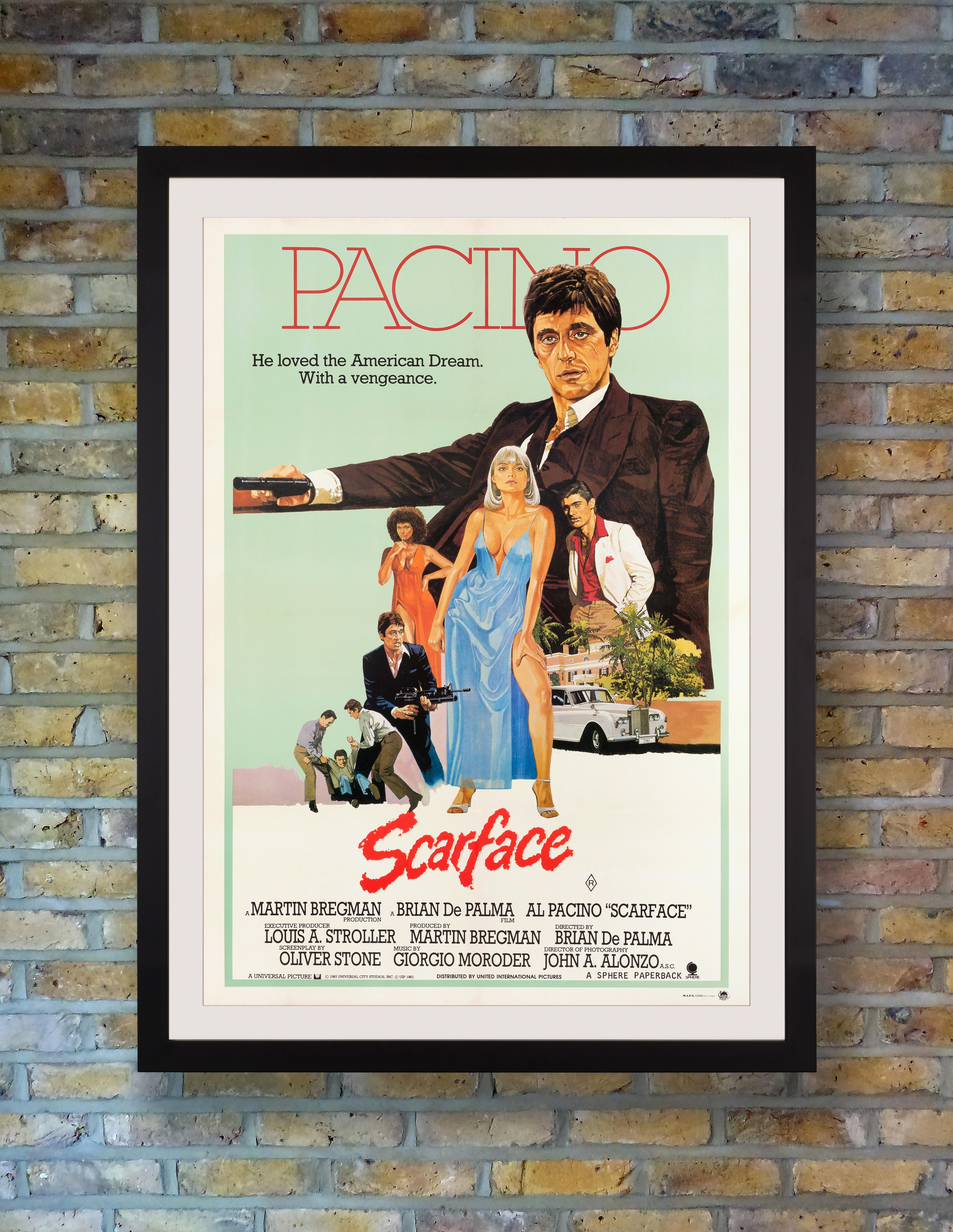 „Scarface“ Original australisches Ein-Blatt-Filmplakat im Vintage-Stil, 1984 (Postmoderne) im Angebot