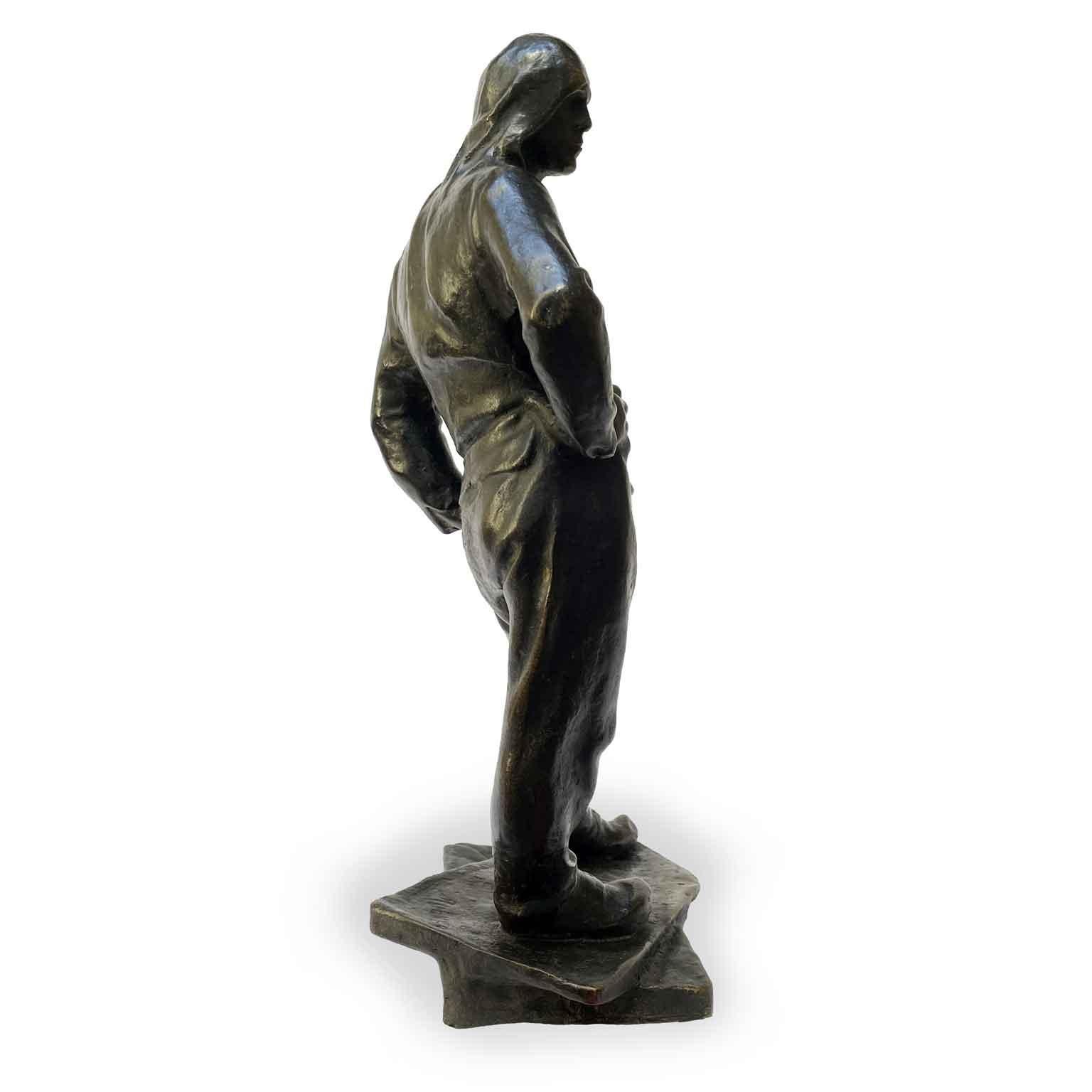 Docker des Hafens von Antwerpen aus dem belgischen Meunier Bronzefigur 20 (20th Century) im Angebot