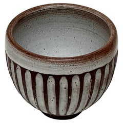 Retro Scarified Stoneware Bowl, Pol Chambost, France c. 1960