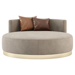Chaise lounge rotonda imbottita con tessuto personalizzato di Laskasas