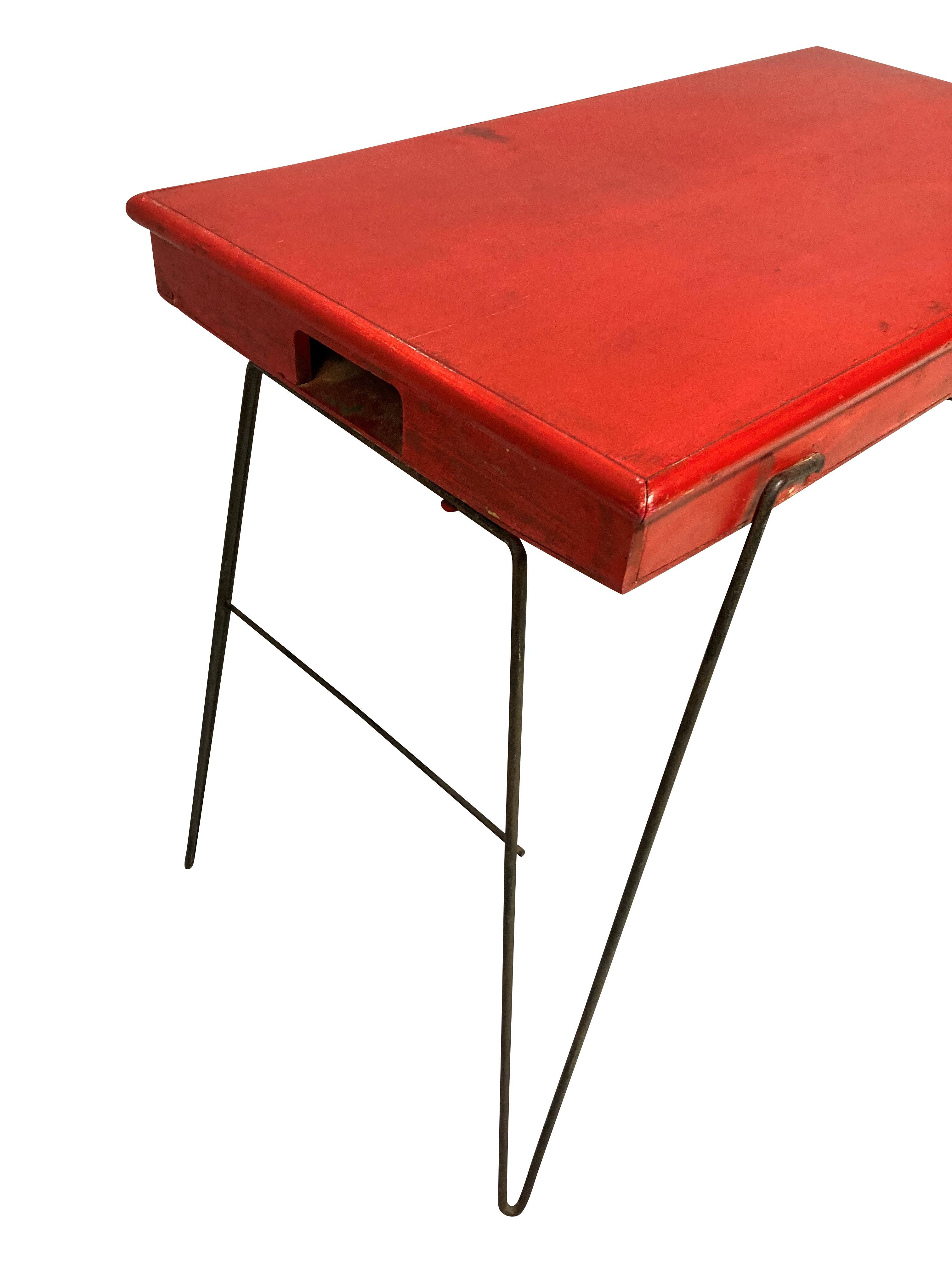 vintage metal folding table