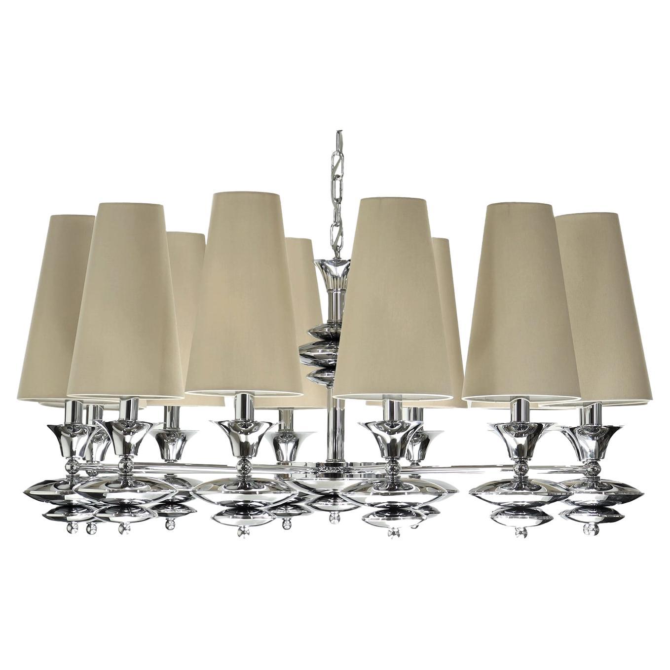 Scarlett Beige 12-Light Chandelier For Sale