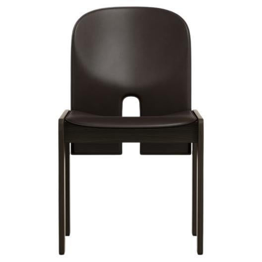 Mid-Century Modern Scarpa 121 Chair in Wood and Leather by Afra & Tobia Scarpa, 1965 For Sale