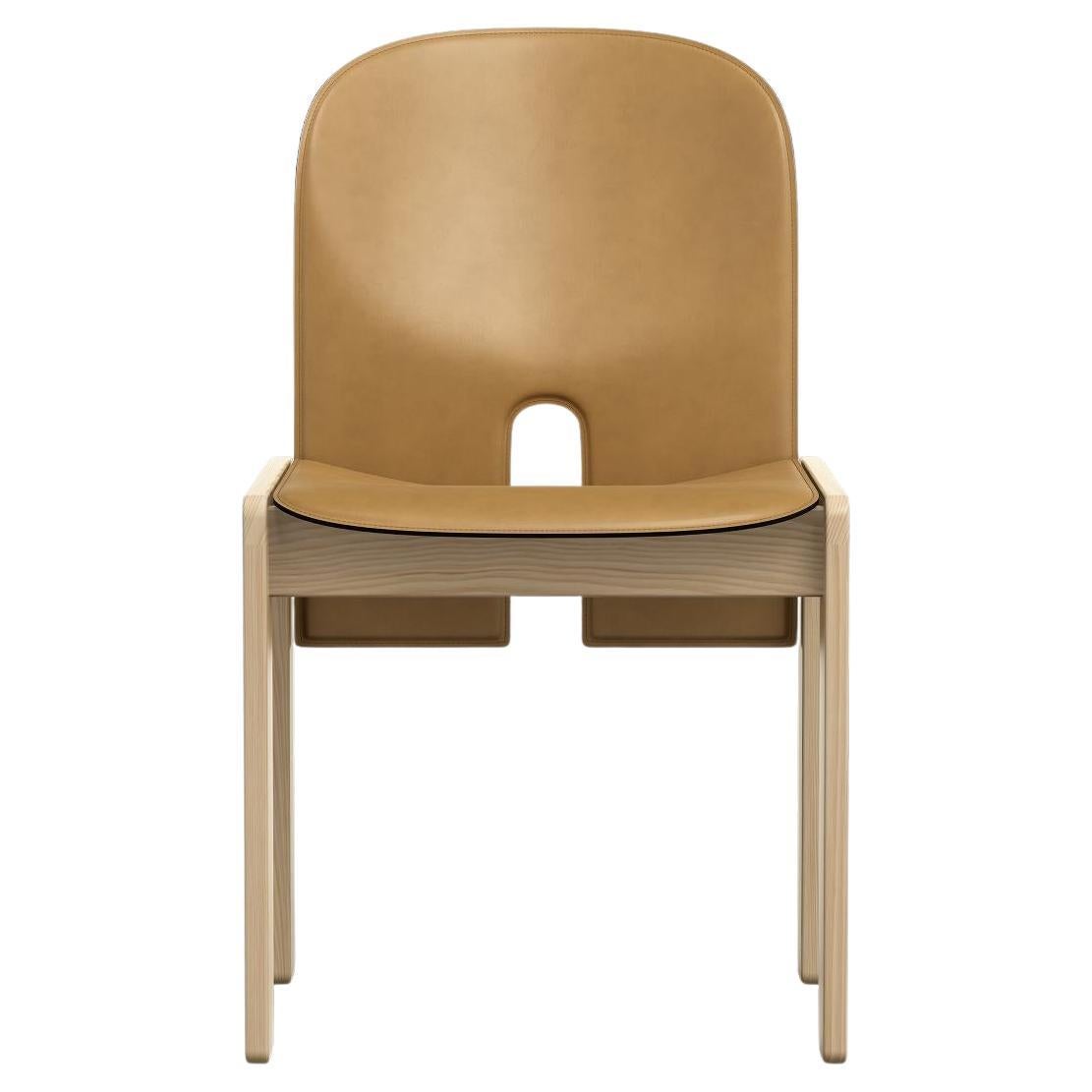 Contemporary Scarpa 121 Chair in Wood and Leather by Afra & Tobia Scarpa, 1965 For Sale