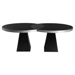Scarpa Coffee Table, Solid Pine and Stainless Steel by Cezar Moldovan x Arbore