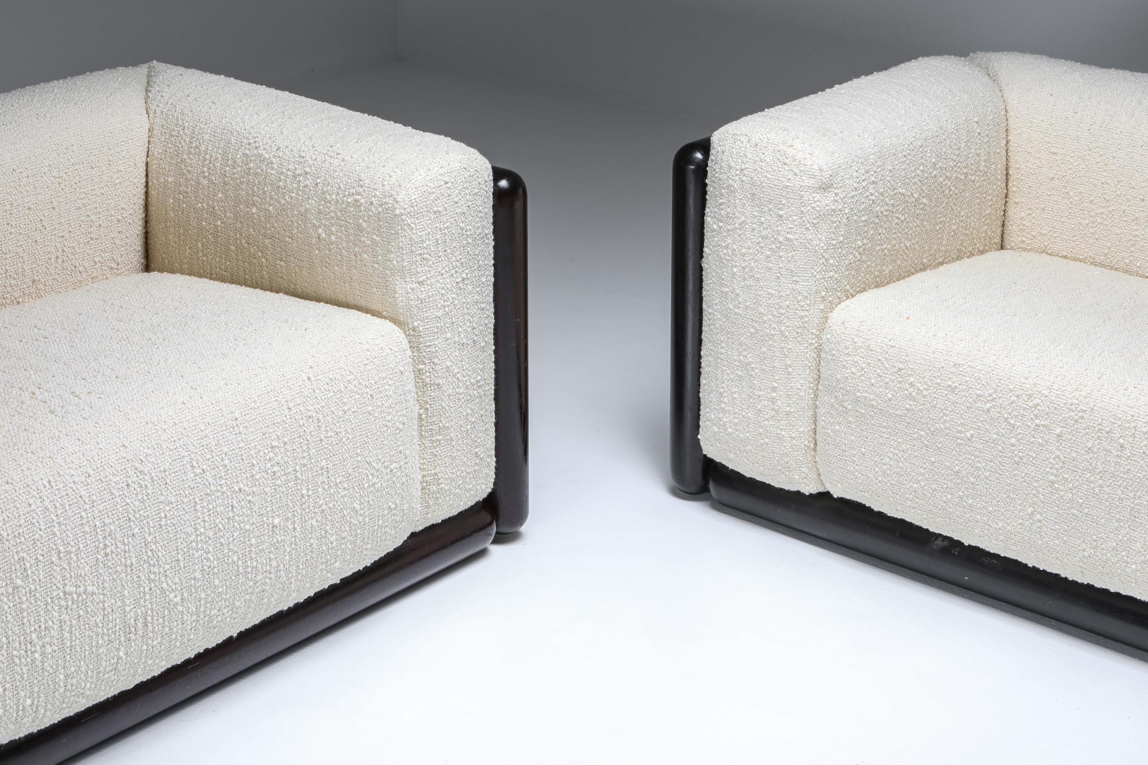 Scarpa 'Cornaro' Sofa Set in Ivory Bouclé for Simon 5