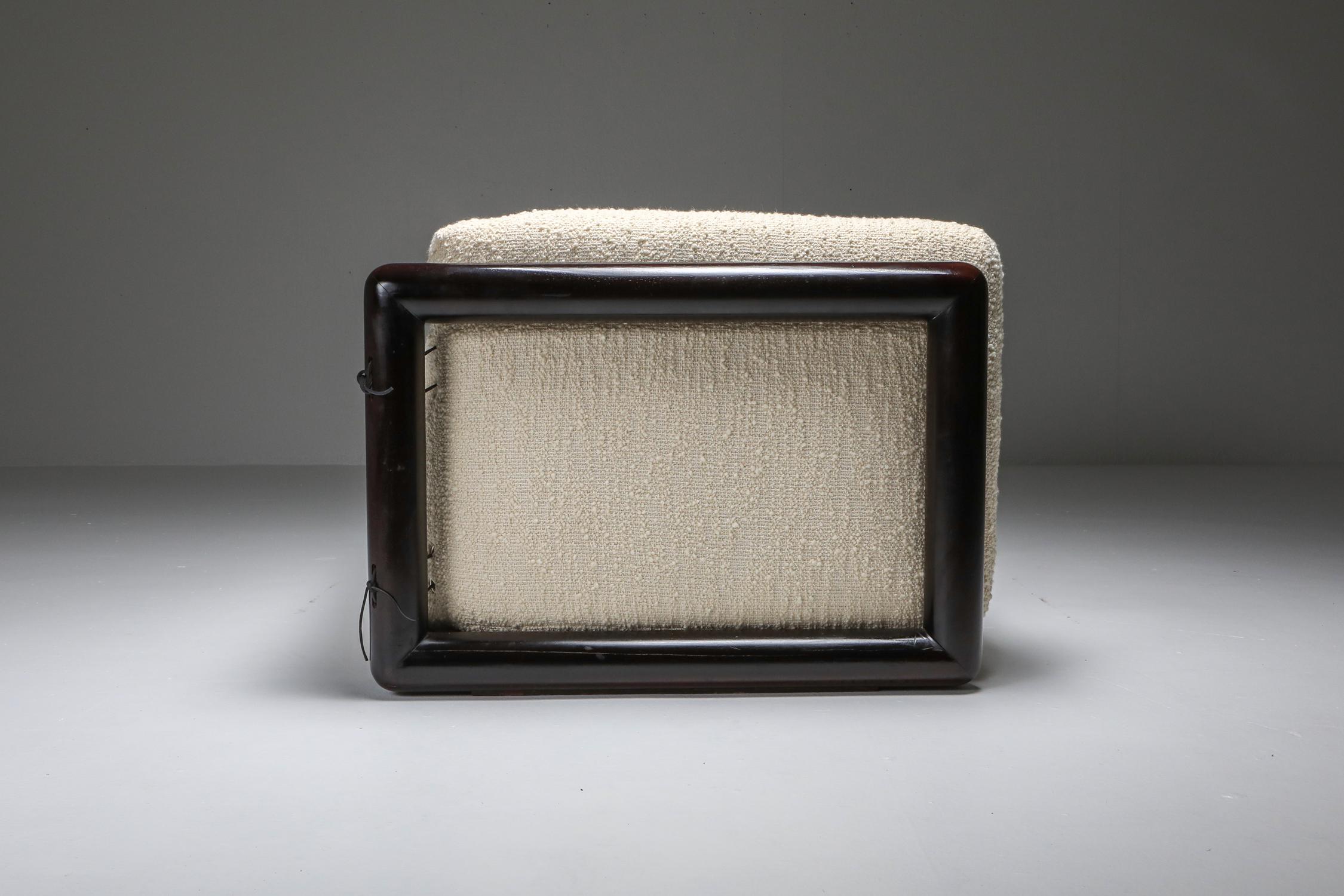 Post-Modern Scarpa 'Cornaro' Sofa Set in Ivory Bouclé for Simon
