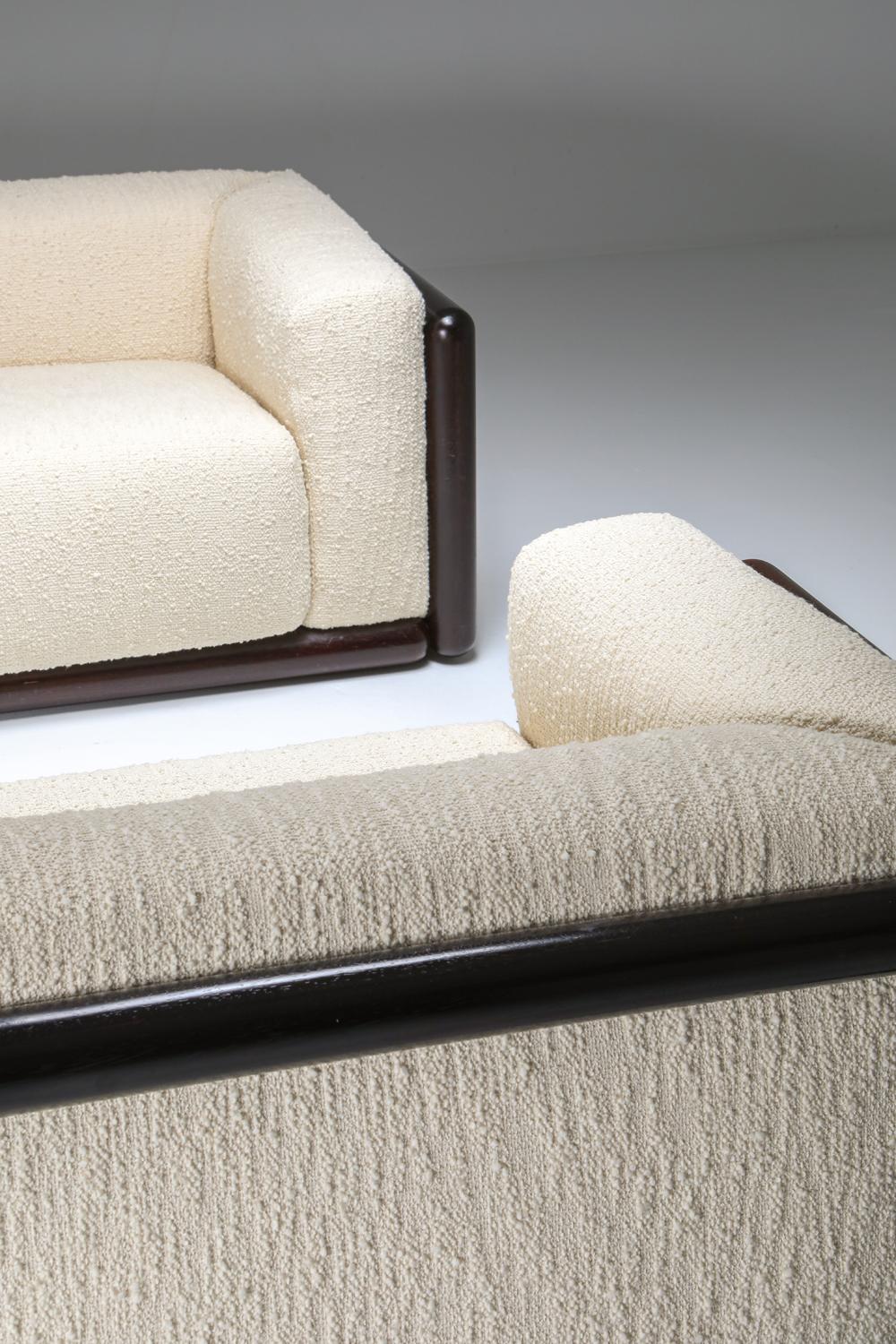20th Century Scarpa 'Cornaro' Sofa Set in Ivory Bouclé for Simon