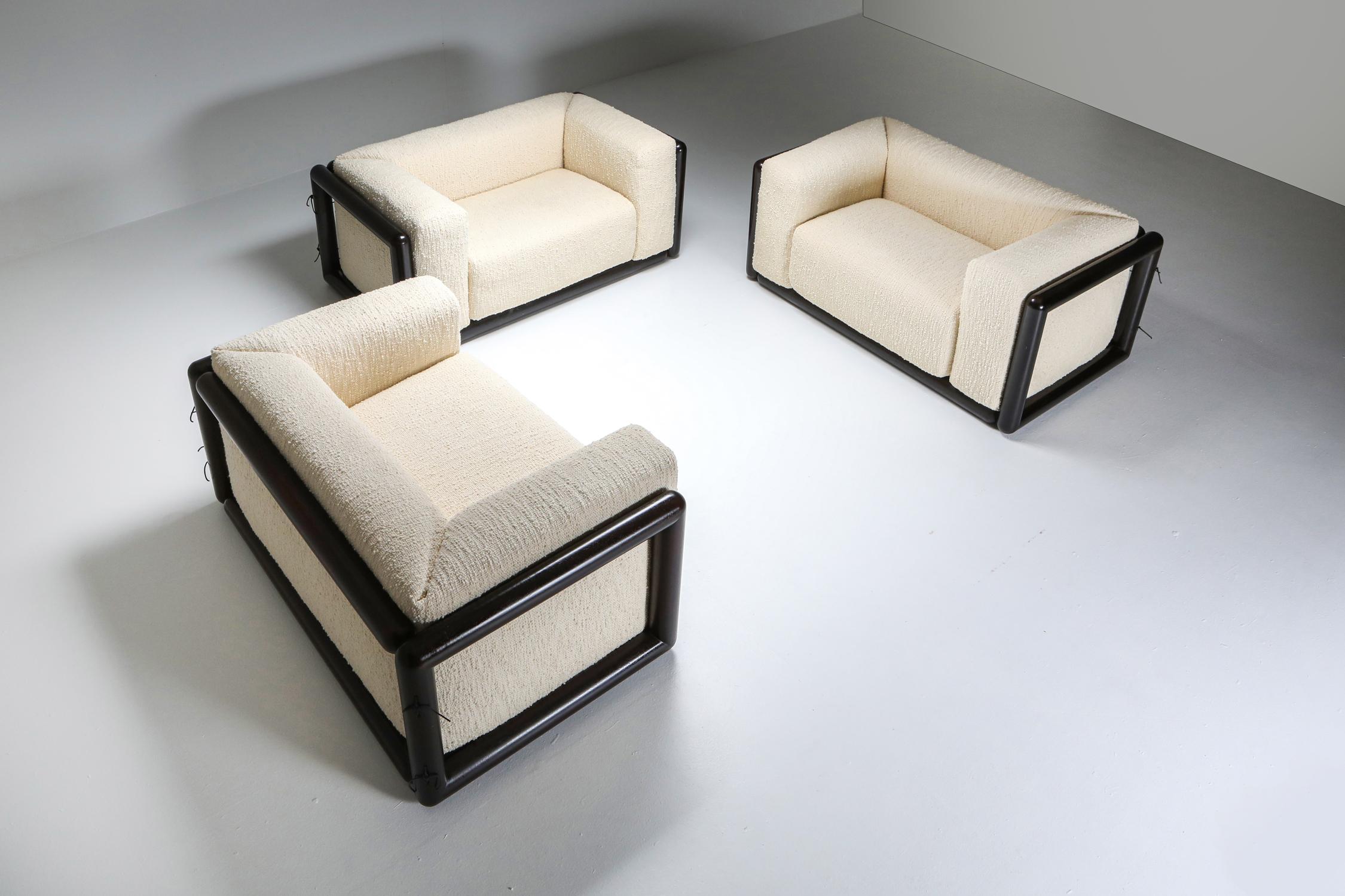 Scarpa 'Cornaro' Sofa Set in Ivory Bouclé for Simon 2