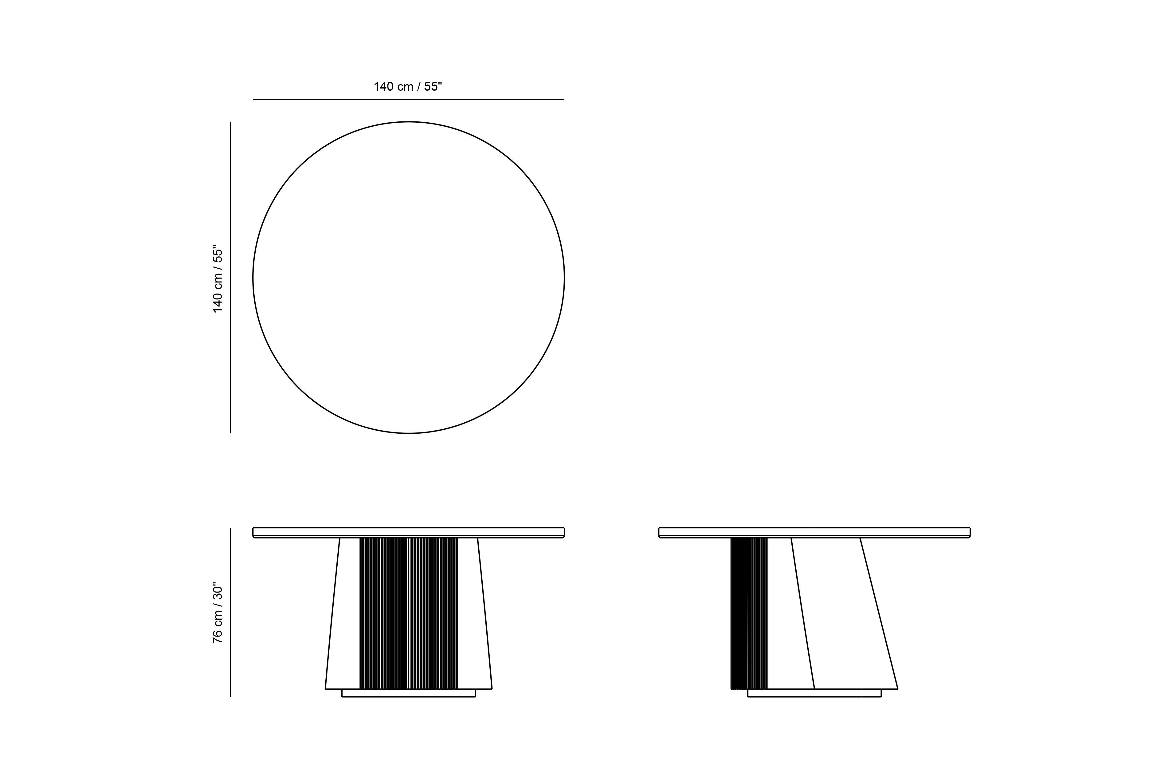 Contemporary Scarpa Dining Table B, Round Table for 6 by Nono For Sale