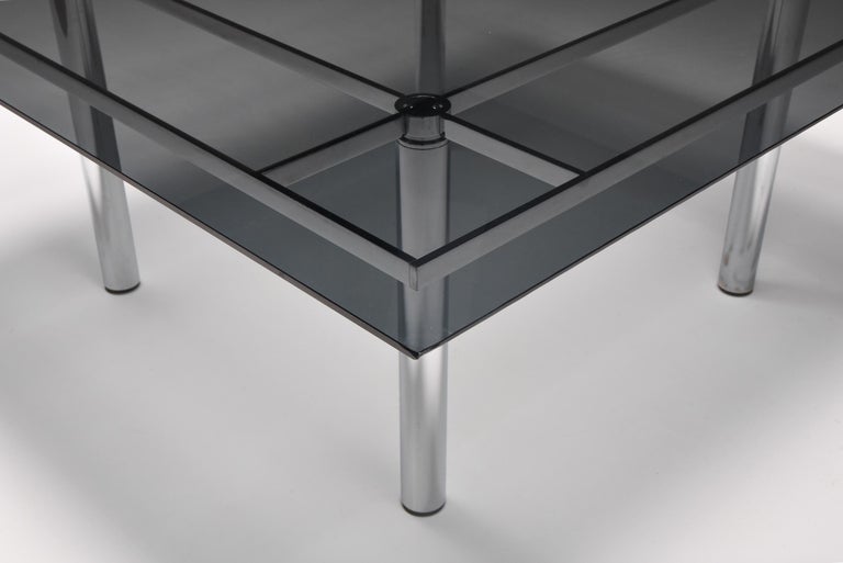 Late 20th Century Scarpa Large André Square Chrome Dining Table for Knoll International, 1970's For Sale