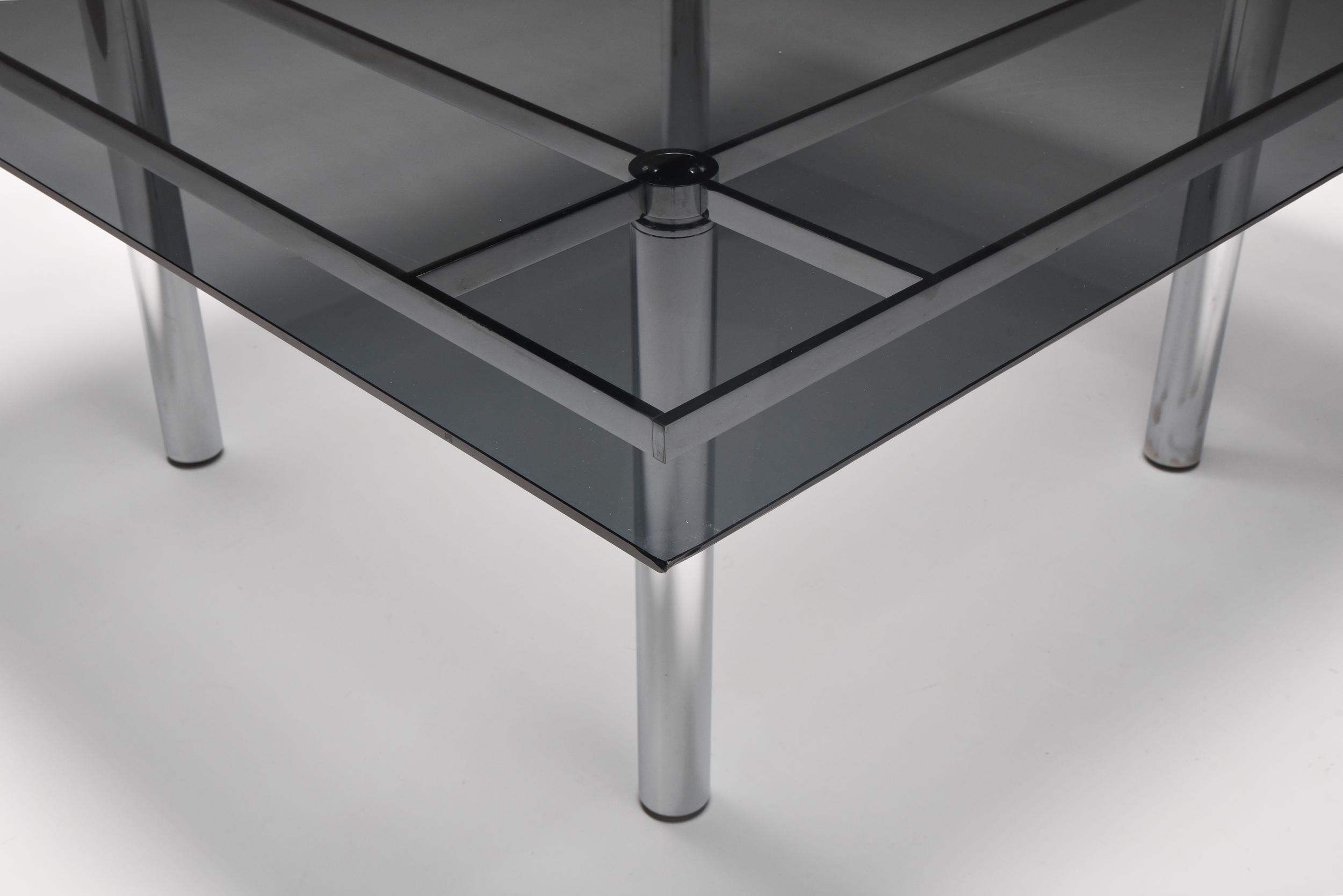 Late 20th Century Scarpa Large André Square Chrome Dining Table for Knoll International, 1970s