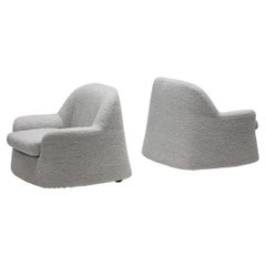 Scarpa Lounge Chairs Grey Bouclé, Italian Design, Mid-Century Modern, 1960's