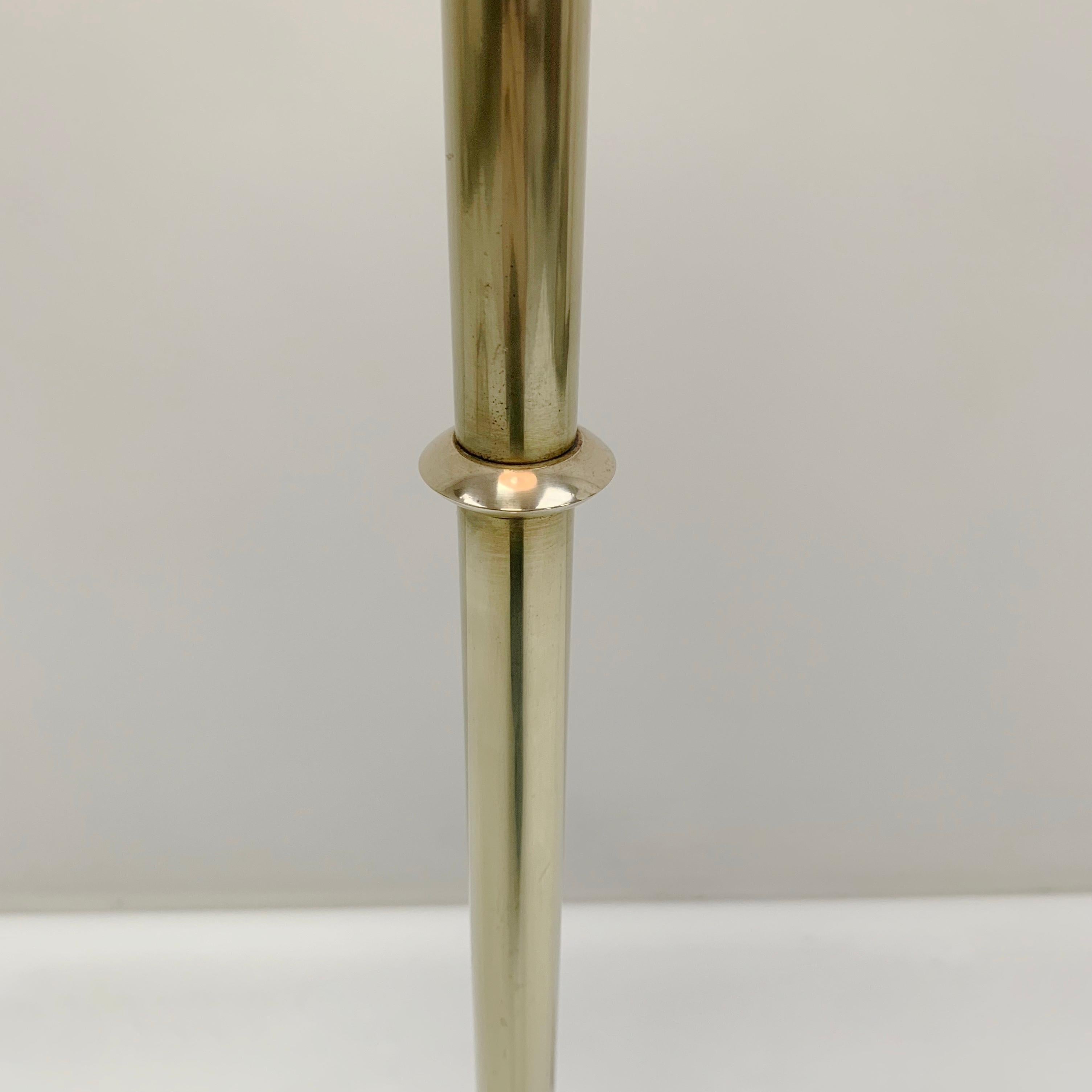 Scarpa Signed Mid-Century Brass Floor Lamp, circa 1960, France. For Sale 4