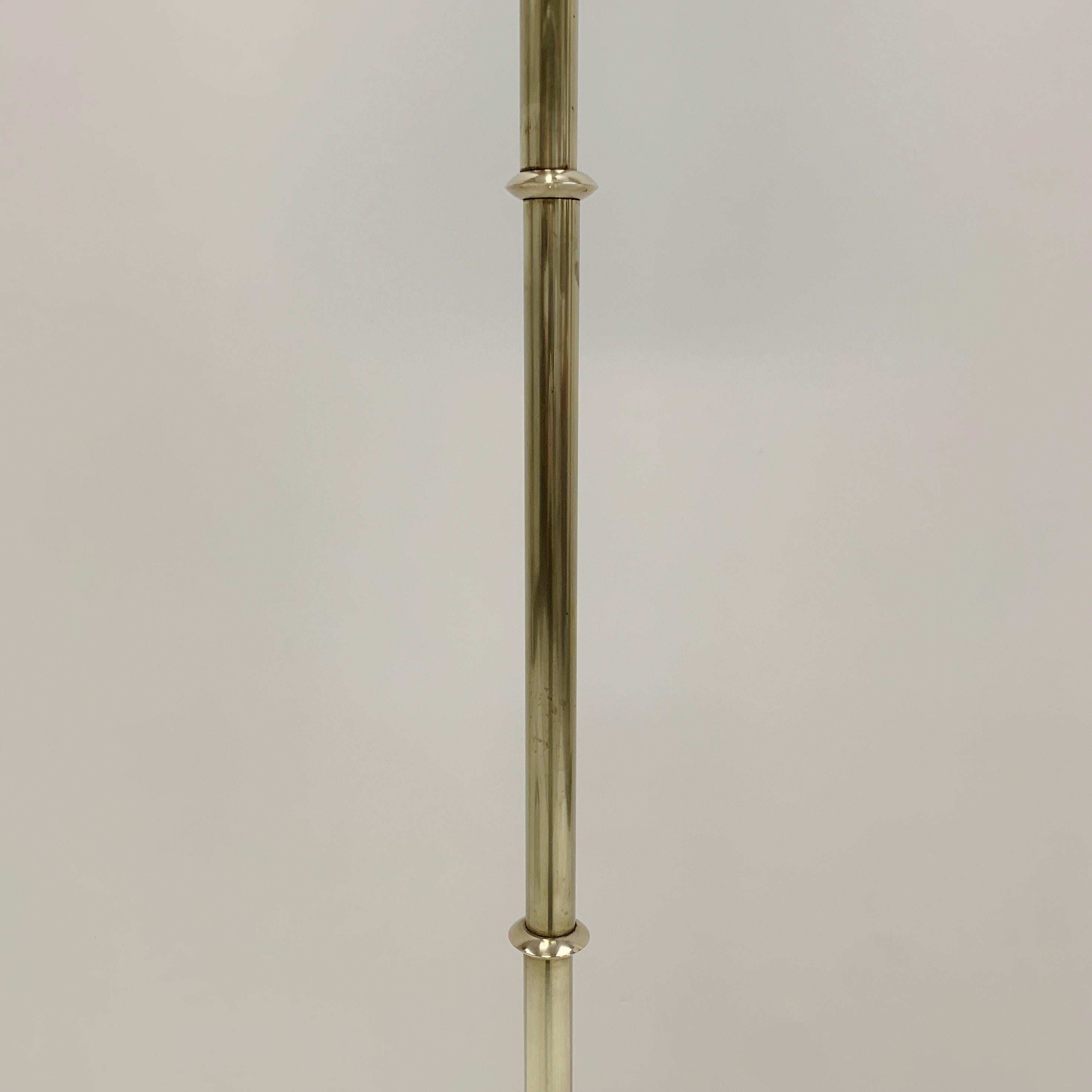 Scarpa Signed Mid-Century Brass Floor Lamp, circa 1960, France. For Sale 5