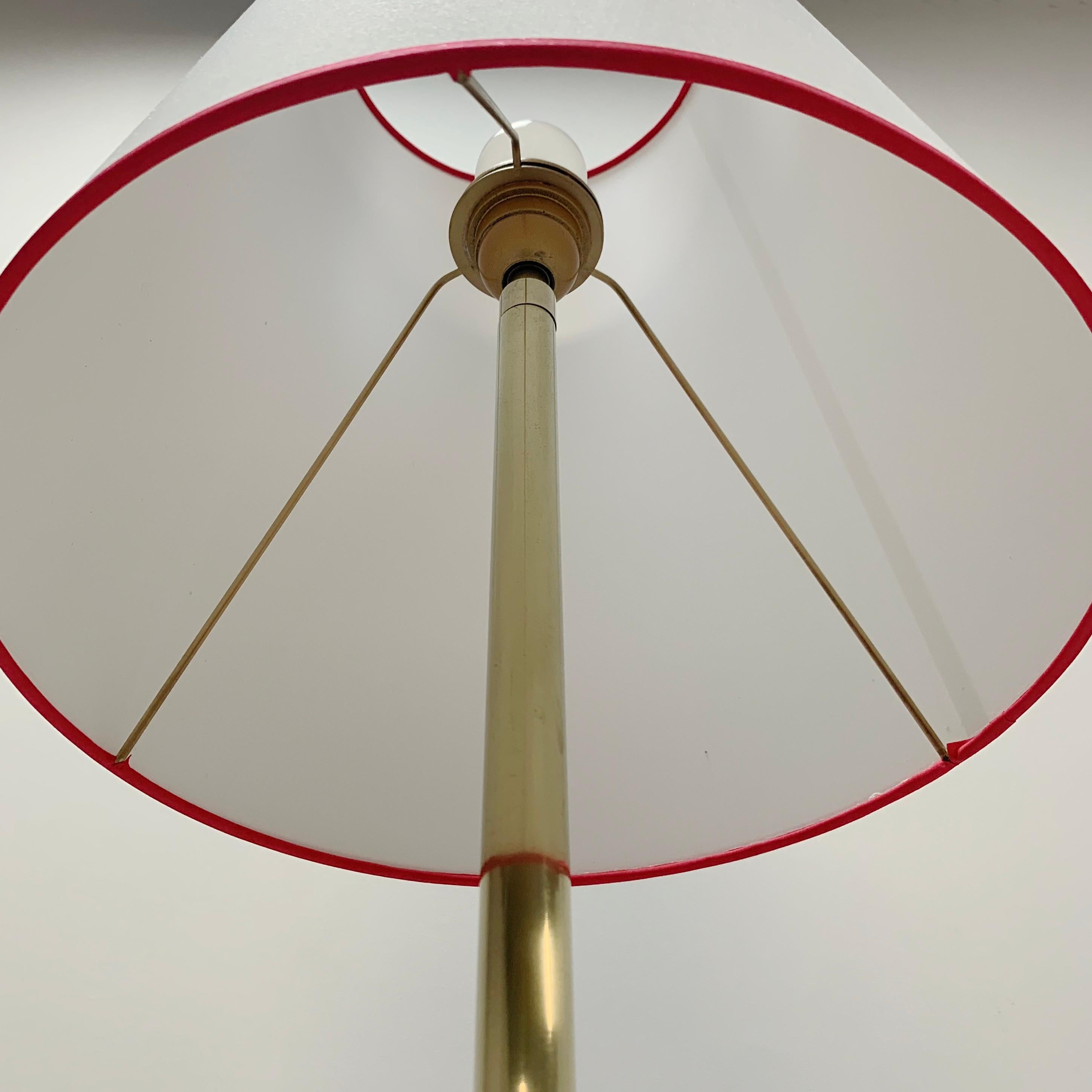 Scarpa Signed Mid-Century Brass Floor Lamp, circa 1960, France. For Sale 8
