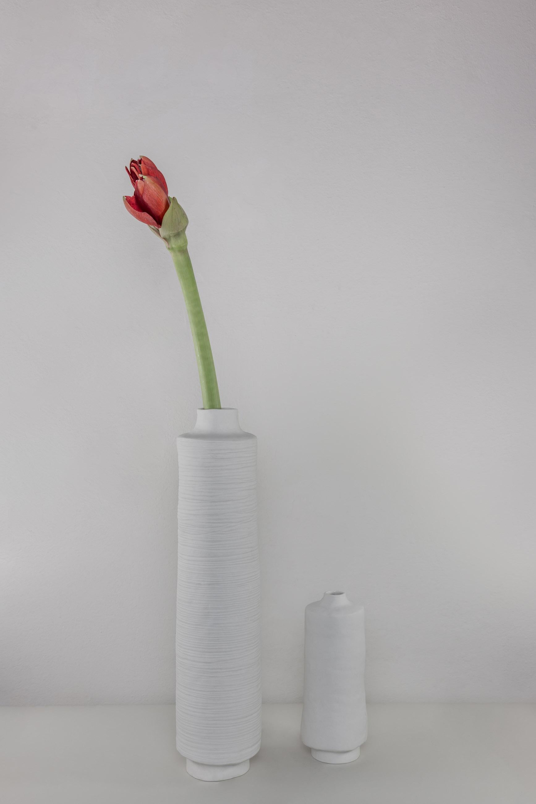 Scopri il vaso SCARPA, uno straordinario vaso in porcellana fatto a mano dell'esclusiva collezione ARCHITECTURE. Questo vaso di porcellana unico nel suo genere è realizzato con la tradizionale tecnica della bobina e presenta un interno lucido e