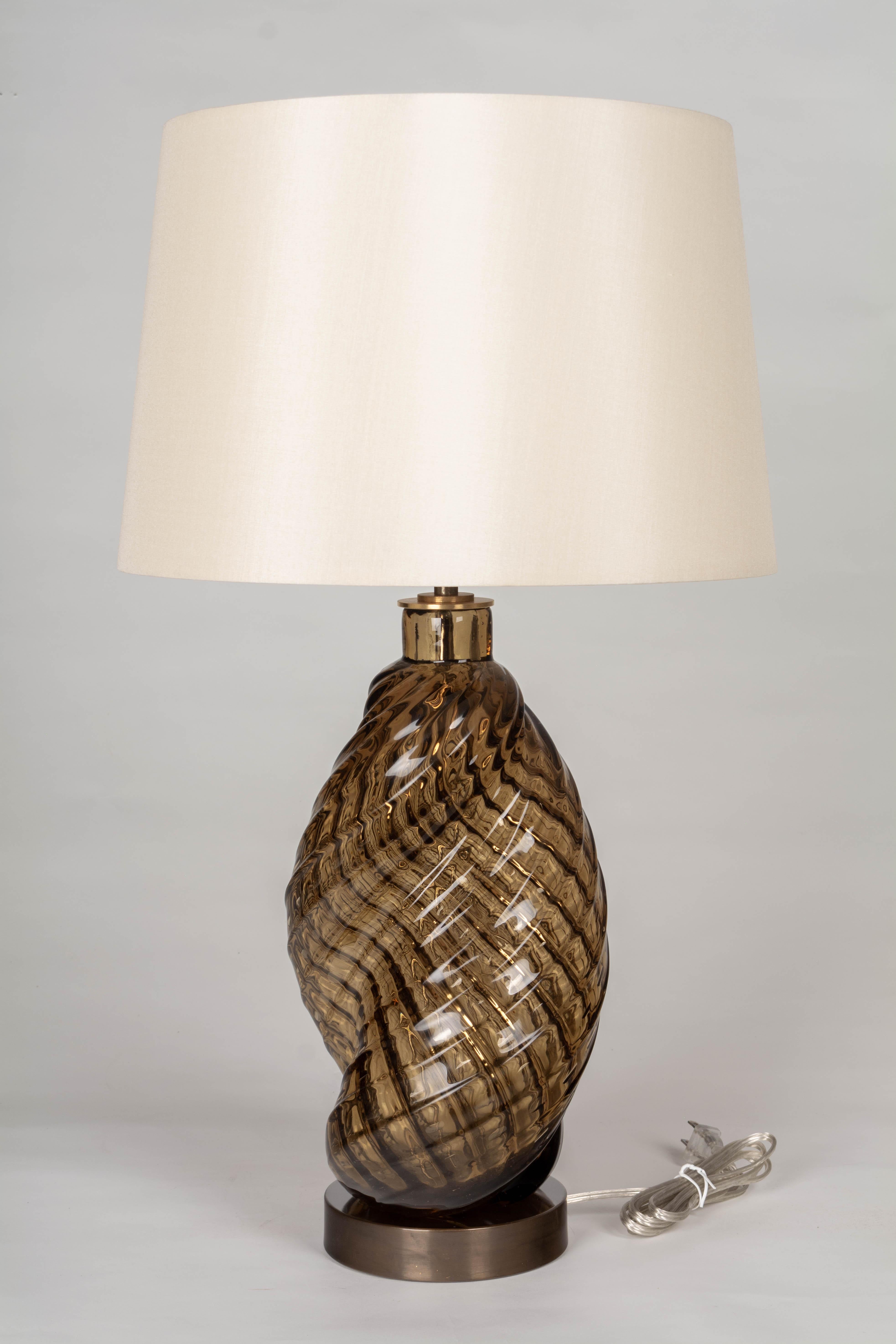 Italian Scarpa & Venini Diamante Murano Glass Lamp