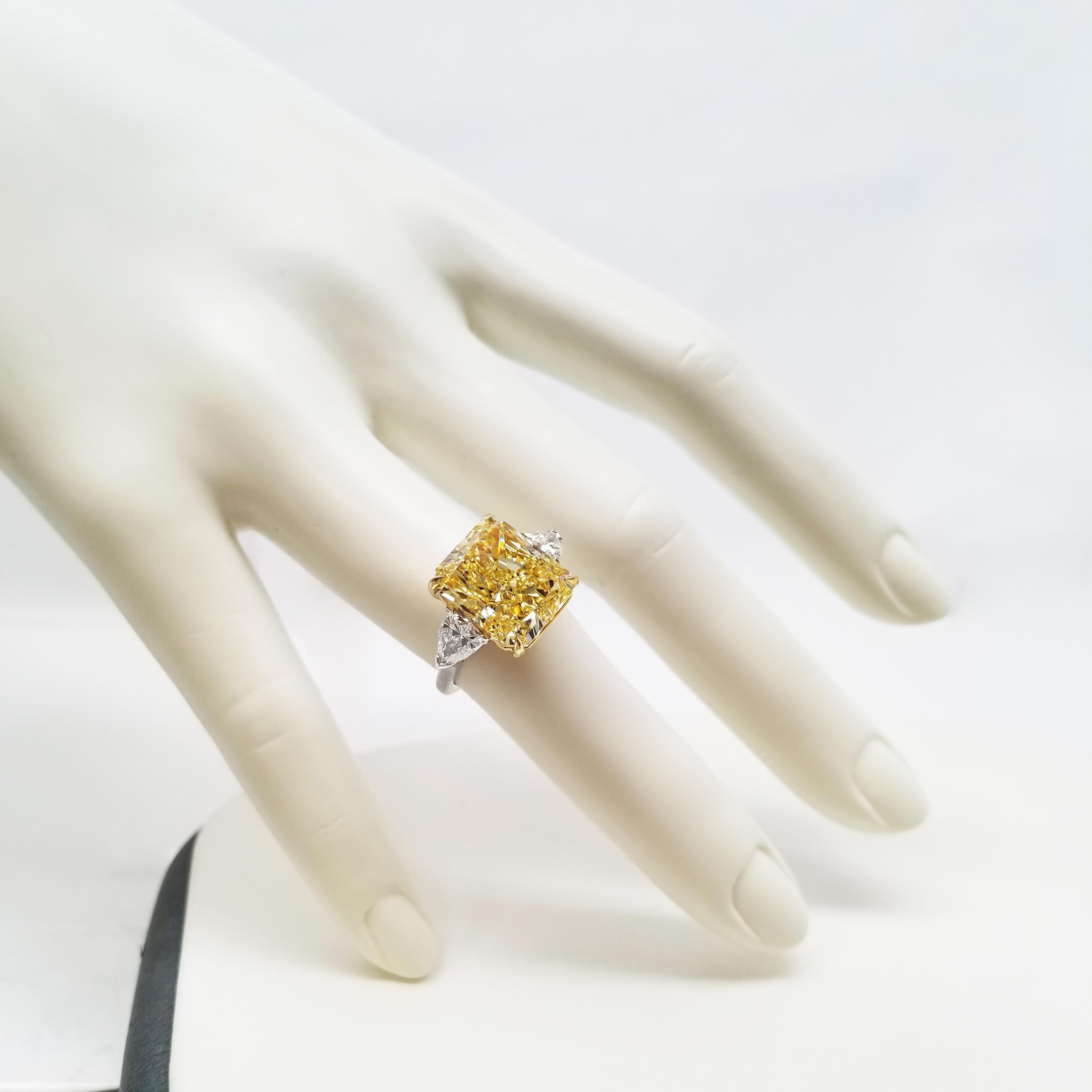 square yellow diamond ring