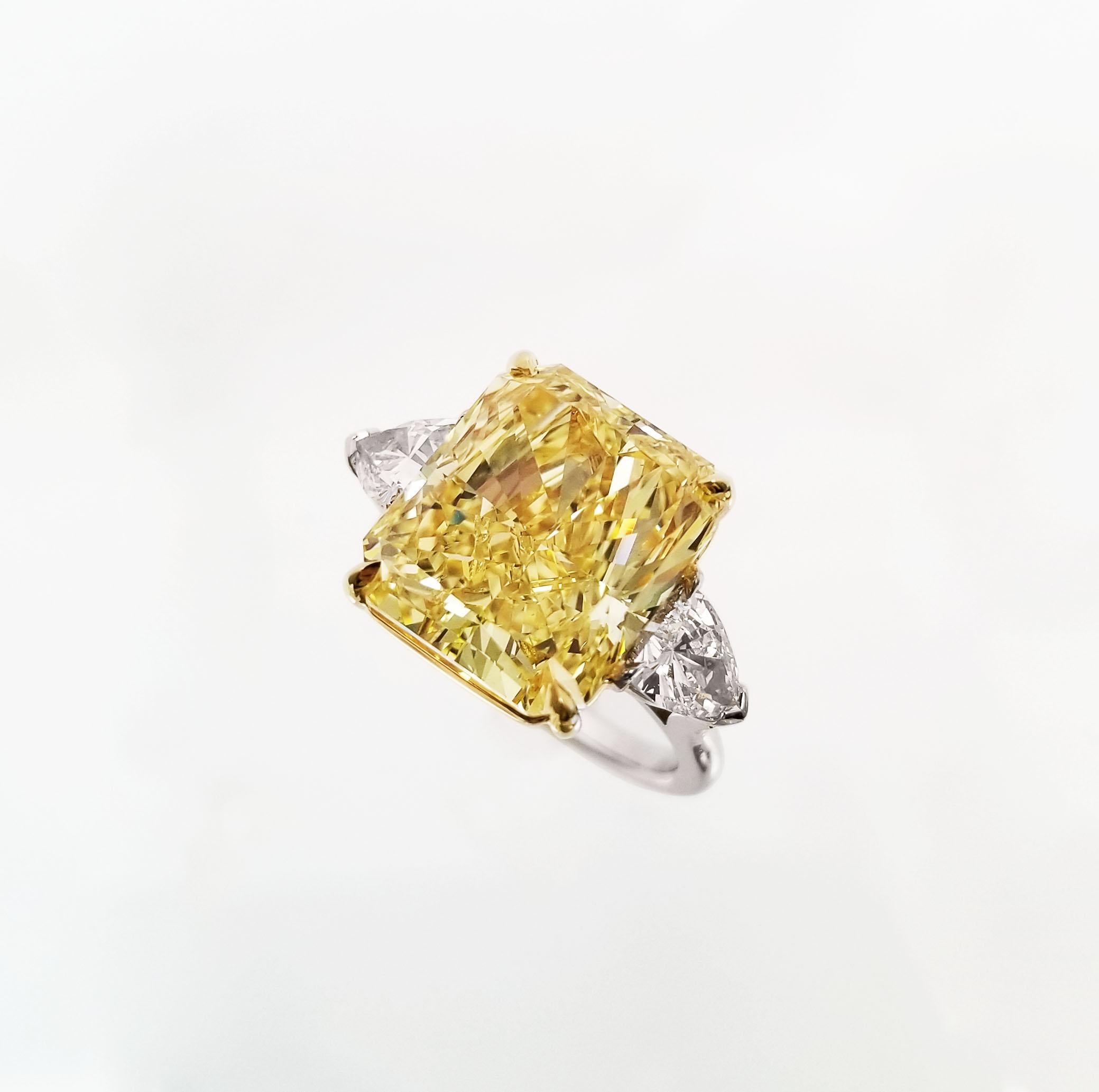 Women's Scarselli 10 Carat Fancy Intense Yellow Diamond Engagement Ring