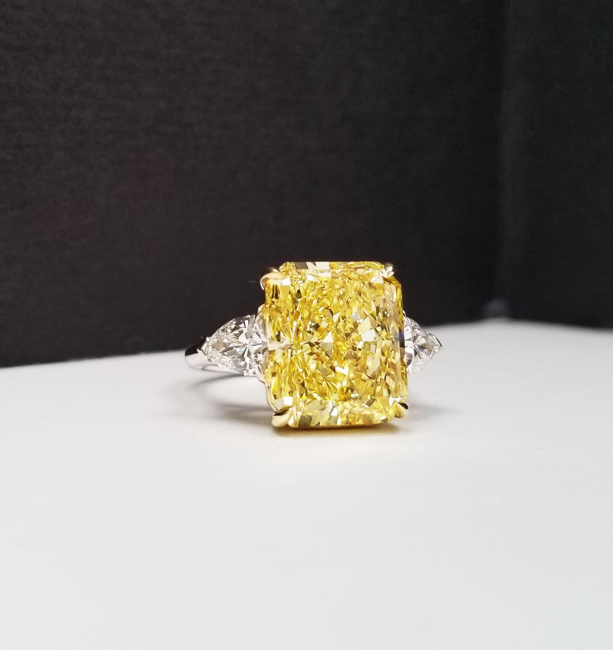 Scarselli 10 Carat Fancy Intense Yellow Diamond Engagement Ring 1