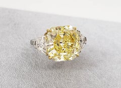 Scarselli 10 Carat Fancy Intense Yellow Internally Flawless Radiant Diamond Ring