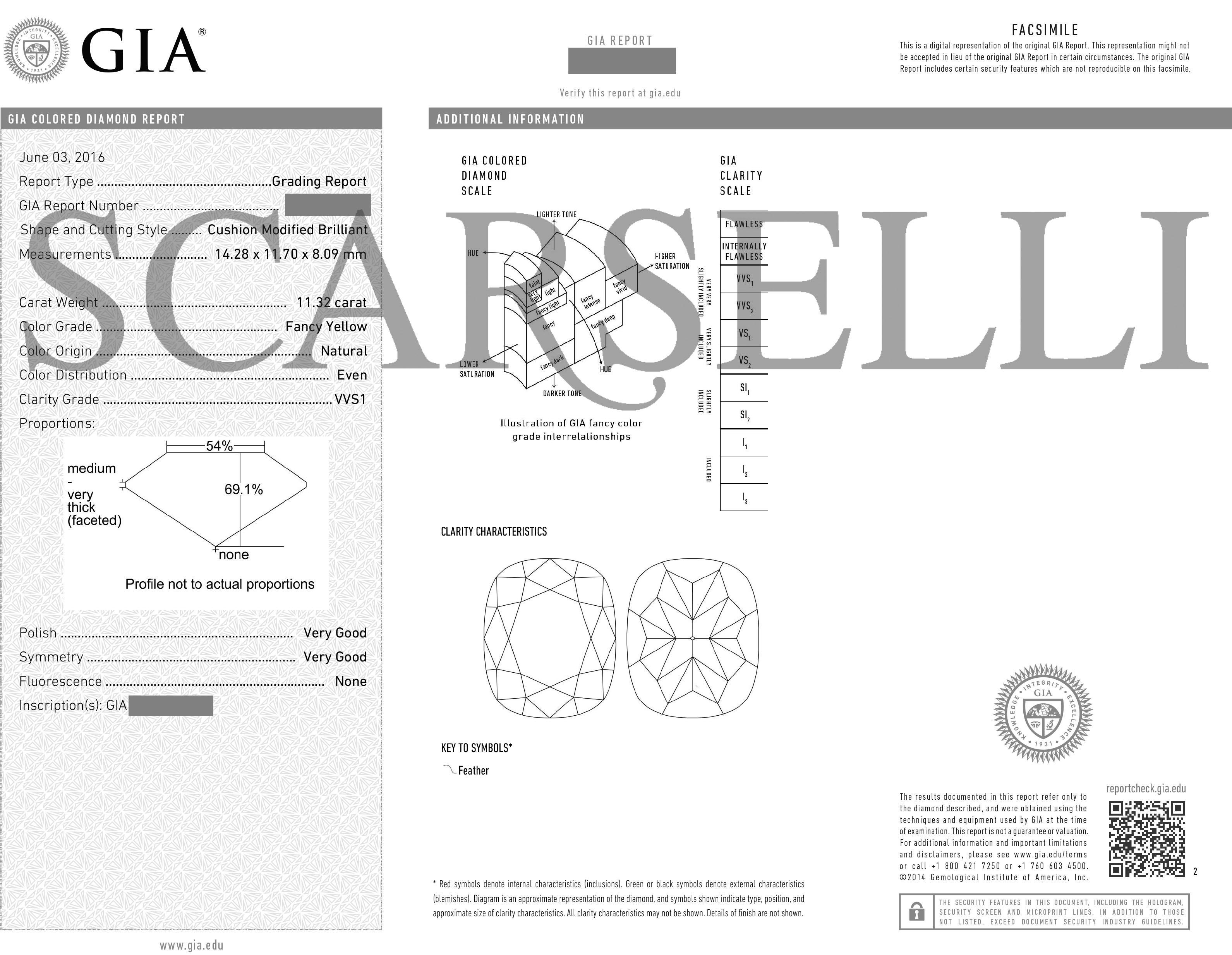 SCARSELLI Verlobungsring aus Platin mit 11 Karat gelbem Fancy-Diamant im Angebot 5