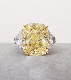 SCARSELLI 11 Carat Fancy Yellow Diamond Engagement Ring in Platinum
