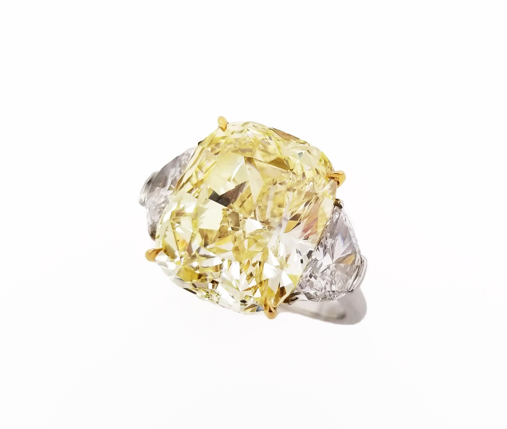 SCARSELLI Verlobungsring aus Platin mit 11 Karat gelbem Fancy-Diamant (Zeitgenössisch) im Angebot