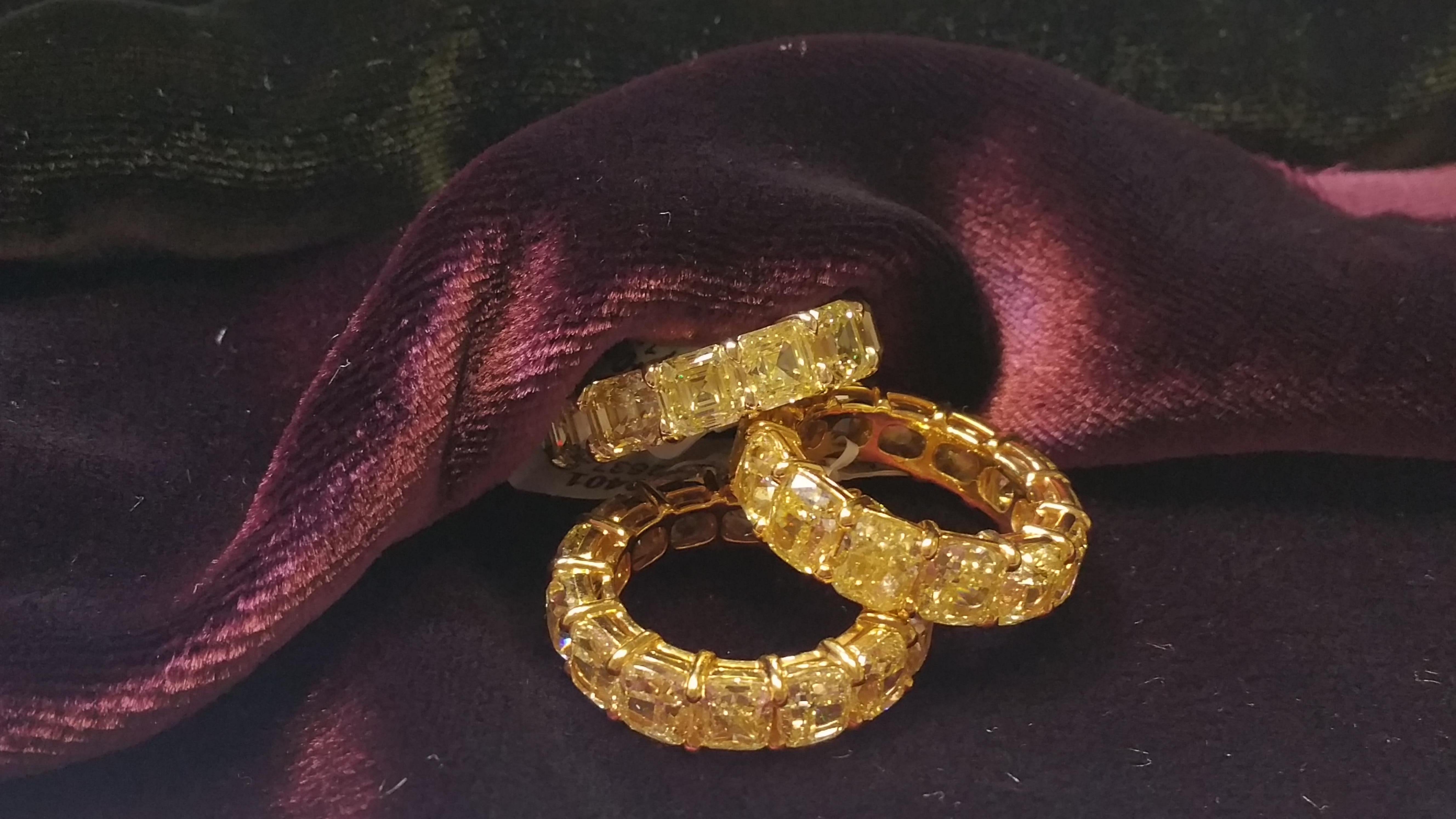 yellow diamond eternity ring