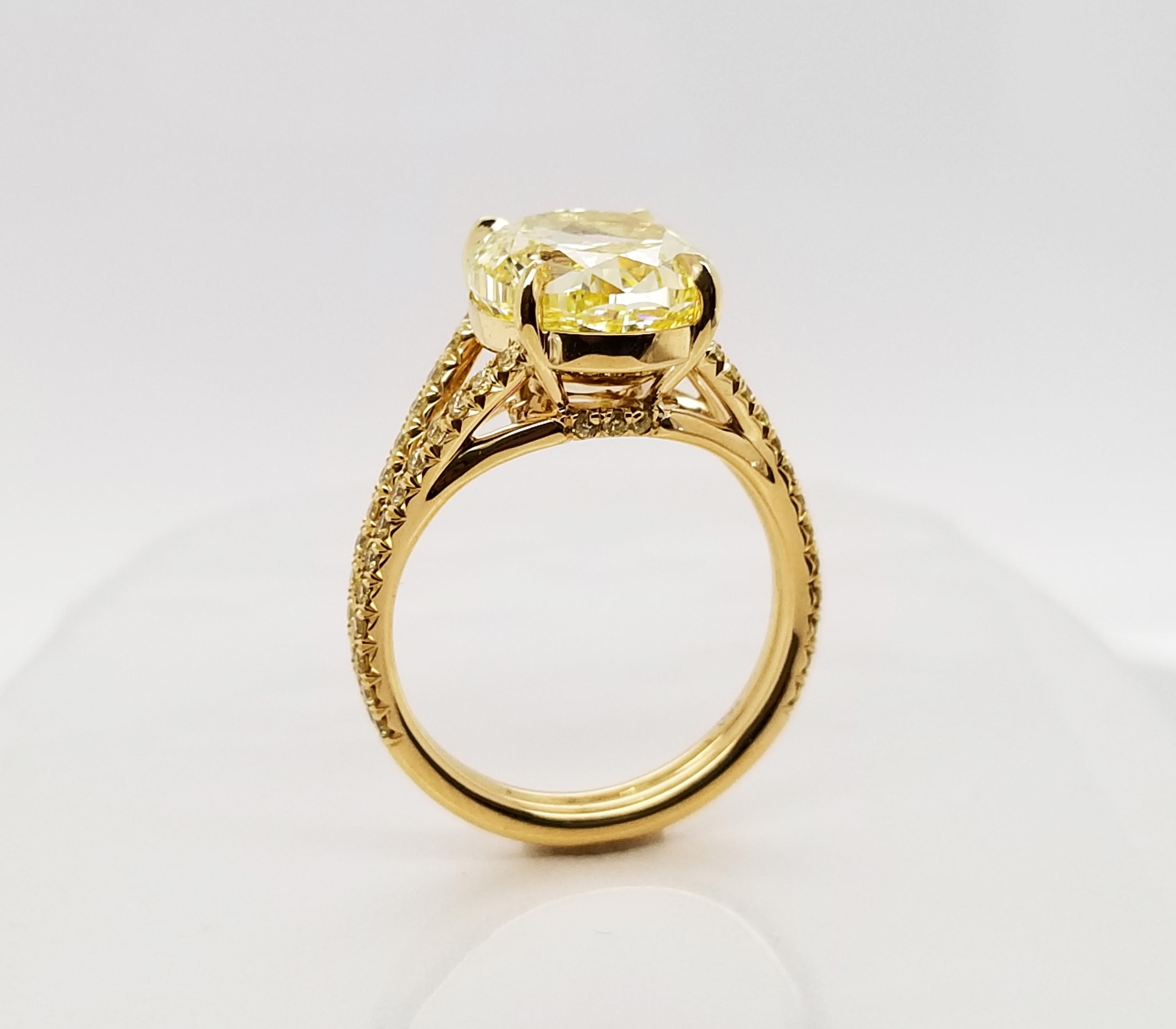 6 carat yellow diamond ring