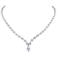 SCARSELLI 22 Carat Pear Cut Diamond Necklace in Platinum