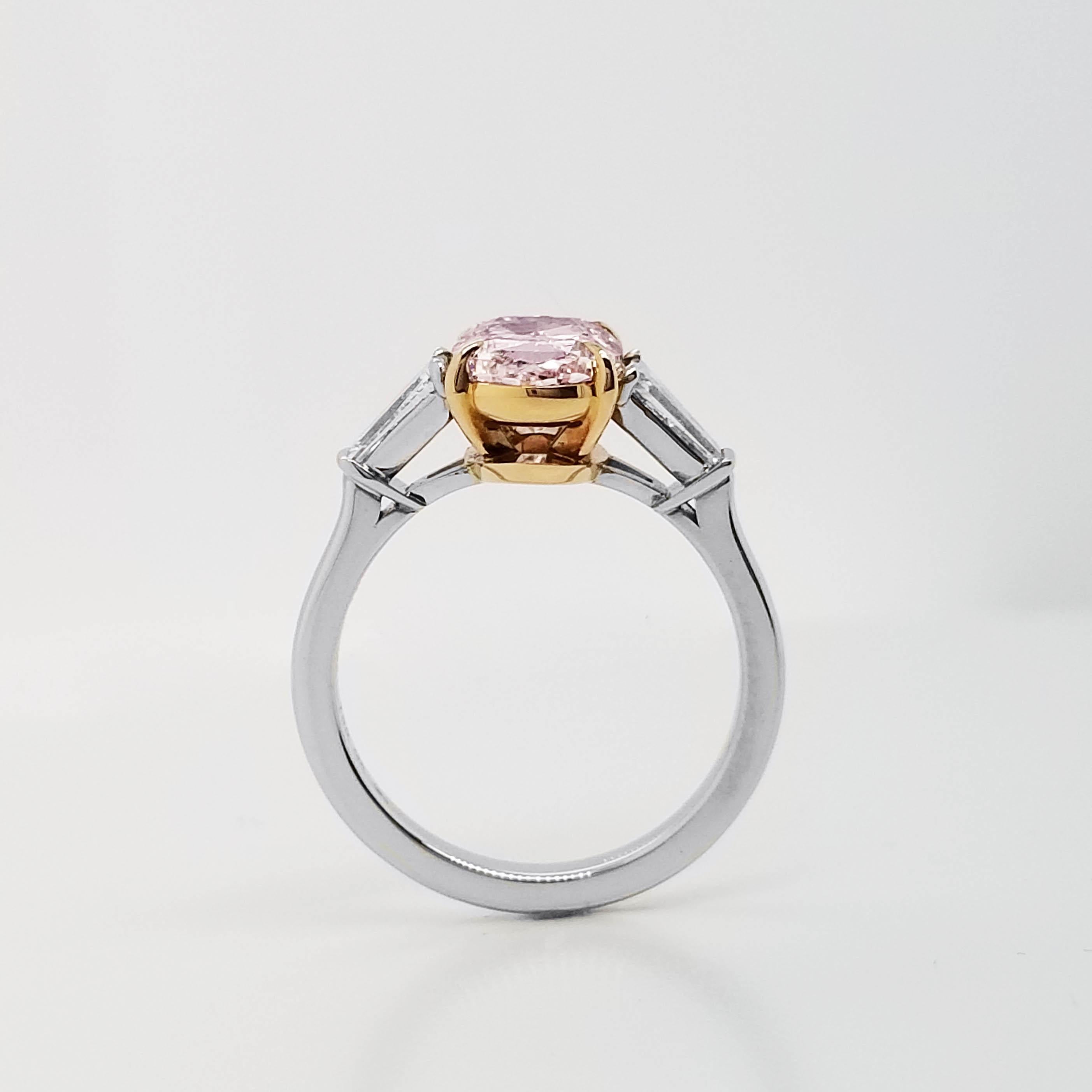 Contemporary SCARSELLI 2 Carat Fancy Purple Pink Diamond Solitaire Ring GIA For Sale