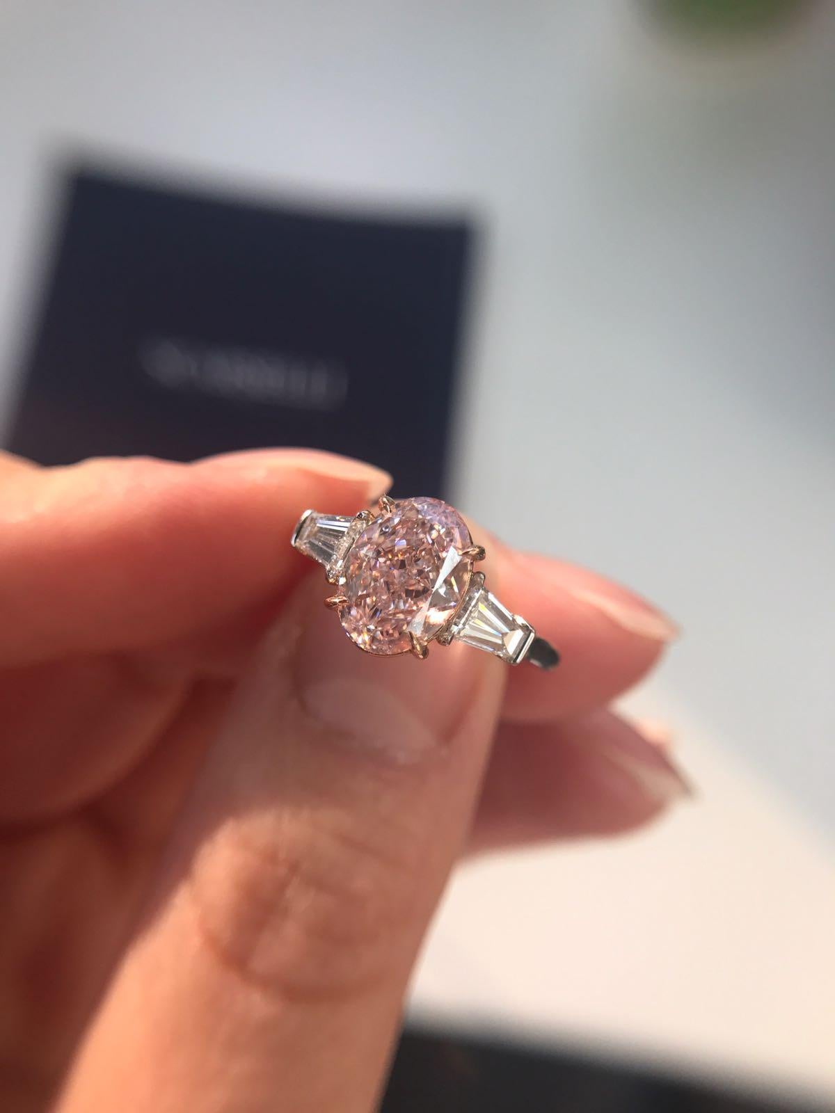 SCARSELLI 2 Karat Fancy Lila Rosa Diamant Solitär Ring GIA im Angebot 1