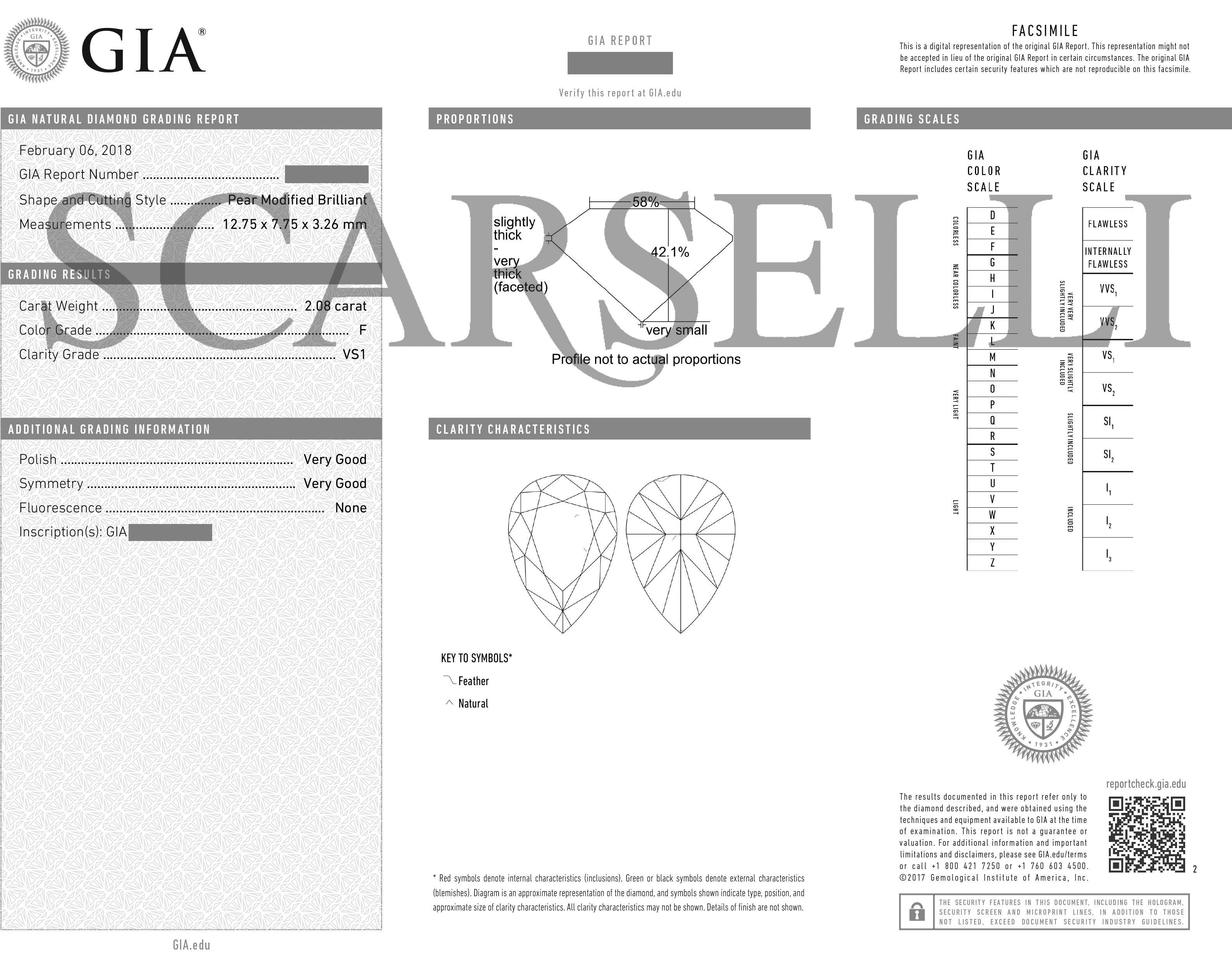 Scarselli 31 Karat Birnenschliff Diamant-Tennis-Halskette in Platin GIA zertifiziert im Angebot 6