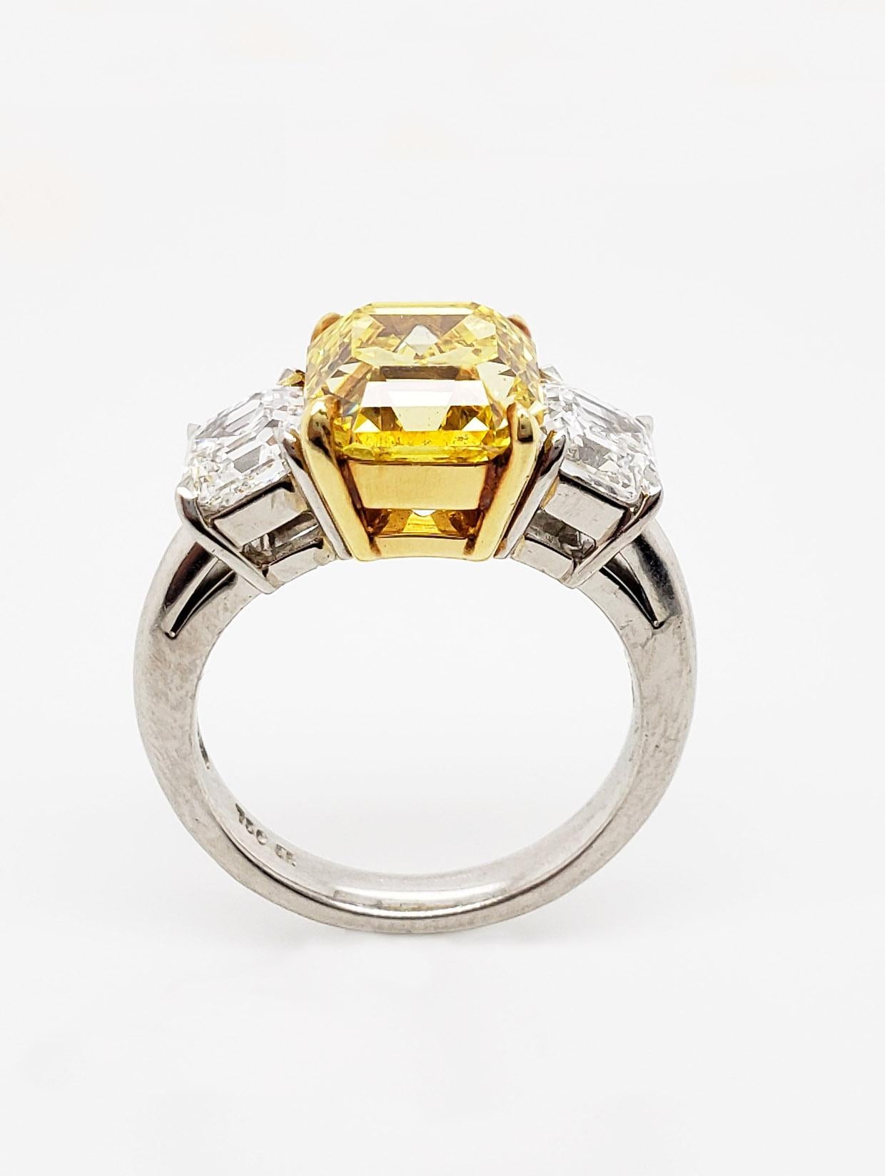 asscher cut yellow diamond