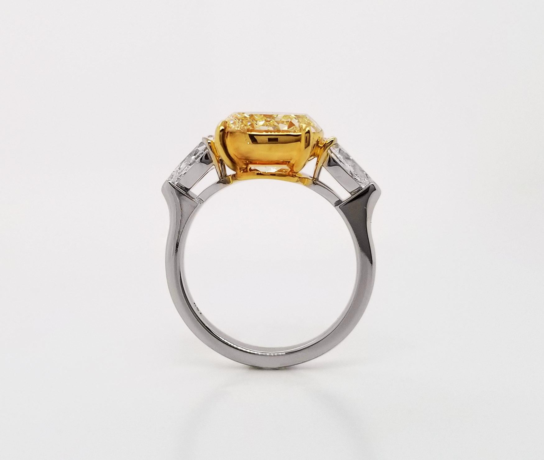 Scarselli Verlobungsring mit 5 Karat gelbem Fancy-Diamant (Zeitgenössisch) im Angebot